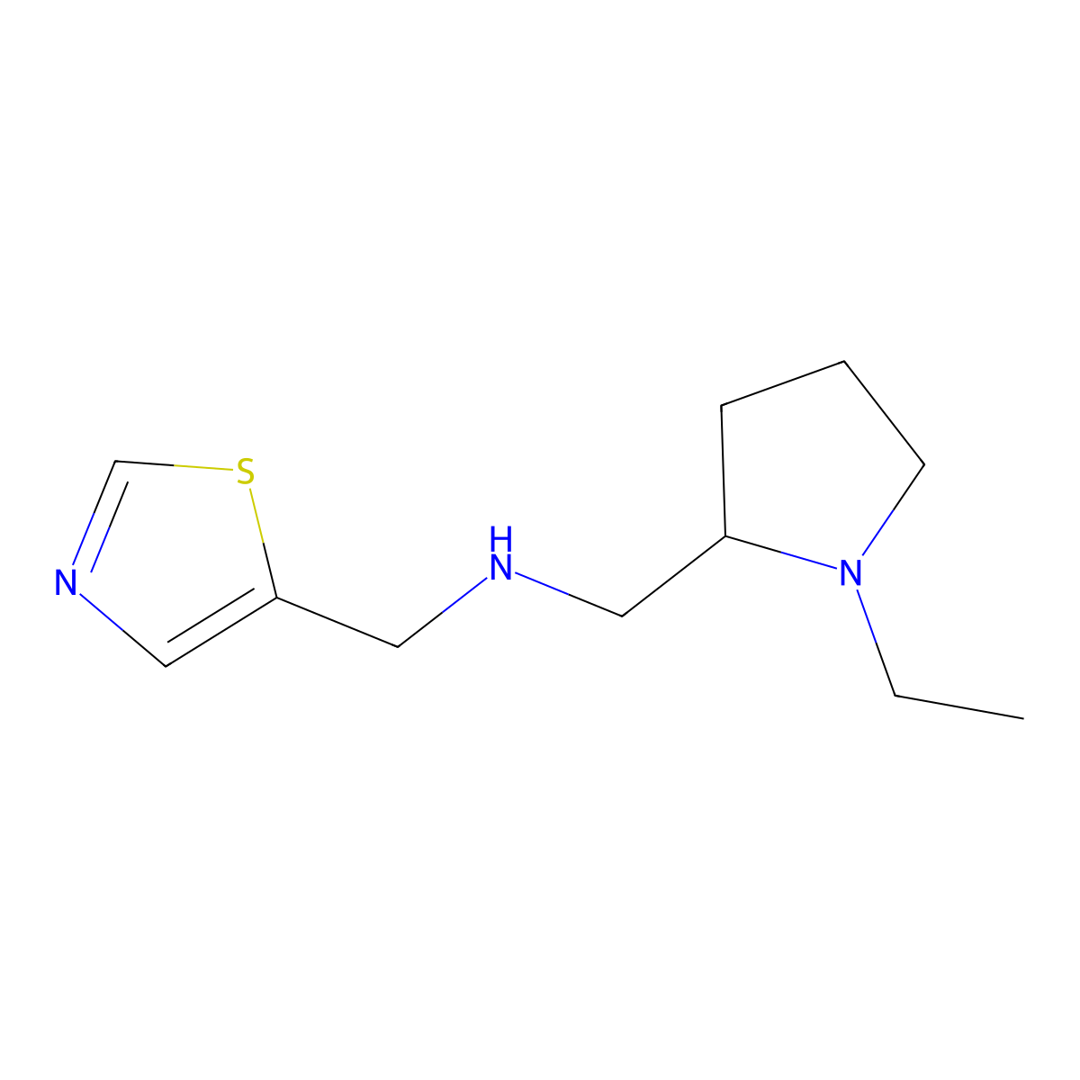 [(1-Ethylpyrrolidin-2-yl)methyl][(1,3-thiazol-5-yl)methyl]amine molecular structure, CAS 1343105-22-5