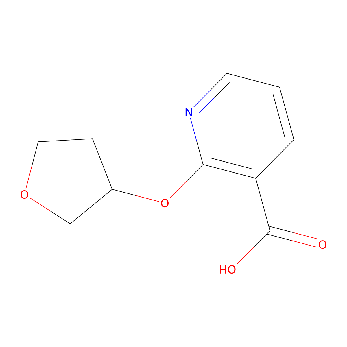 2-((Tetrahydrofuran-3-yl)oxy)nicotinic acid molecular structure, CAS 1343106-79-5