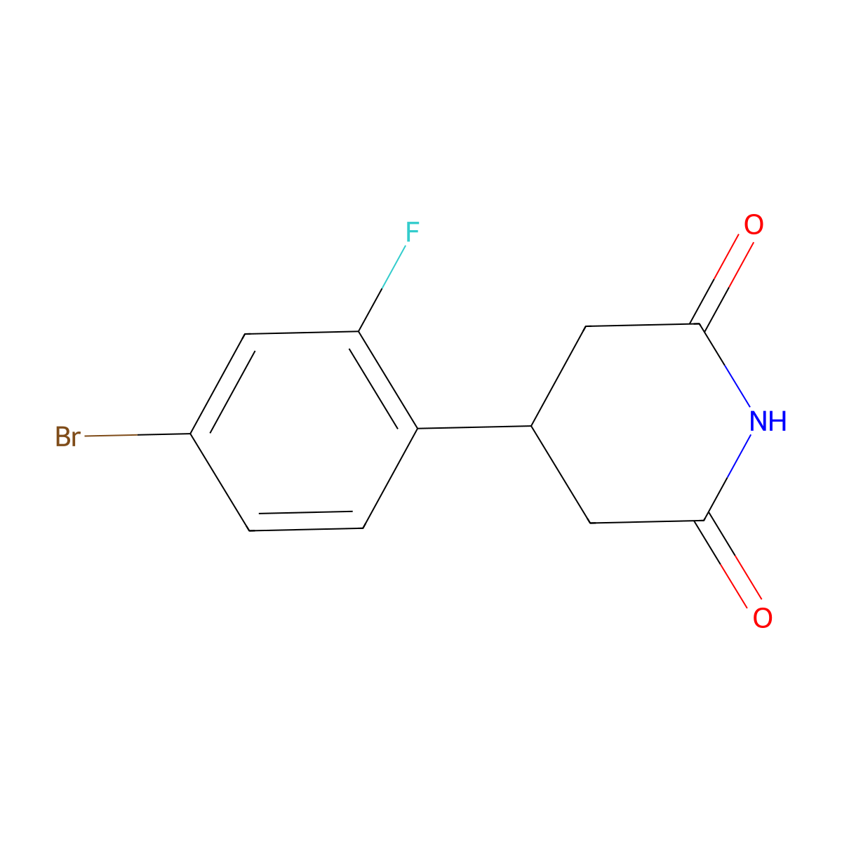 4-(4-Bromo-2-fluorophenyl)piperidine-2,6-dione molecular structure, CAS 1343107-11-8