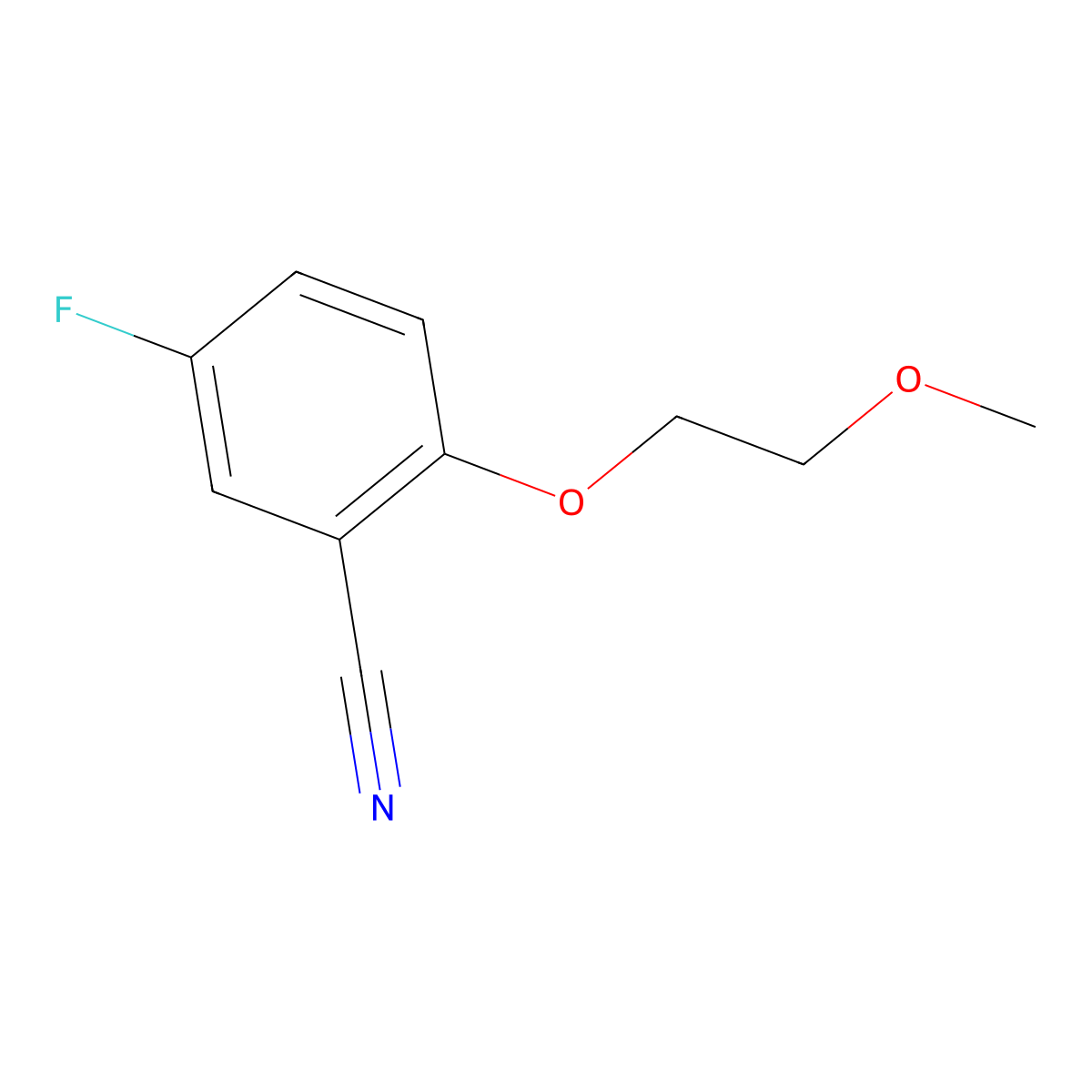 5-Fluoro-2-(2-methoxyethoxy)benzonitrile molecular structure, CAS 1343107-12-9