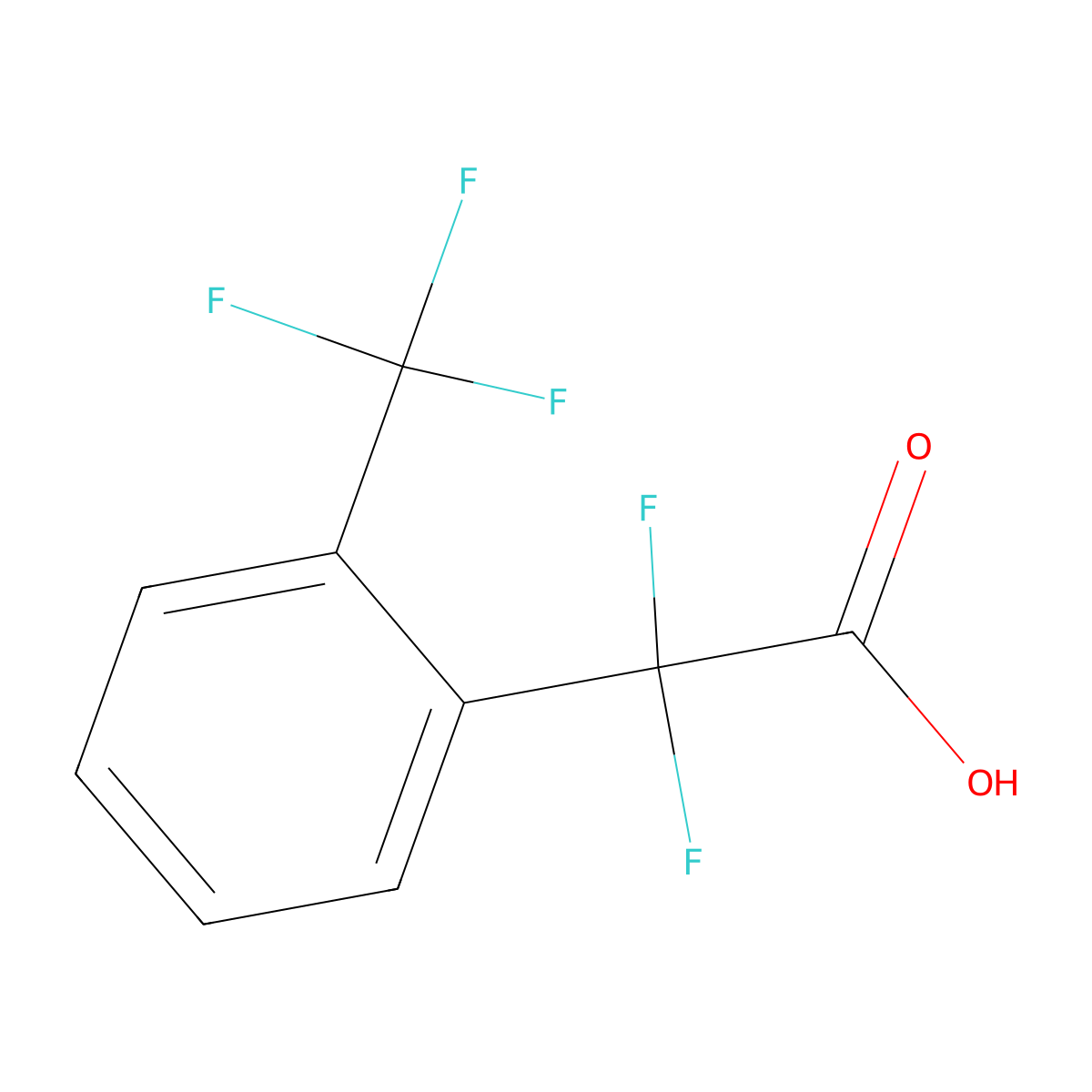 2,2-Difluoro-2-(2-(trifluoromethyl)phenyl)acetic acid molecular structure, CAS 1343107-31-2