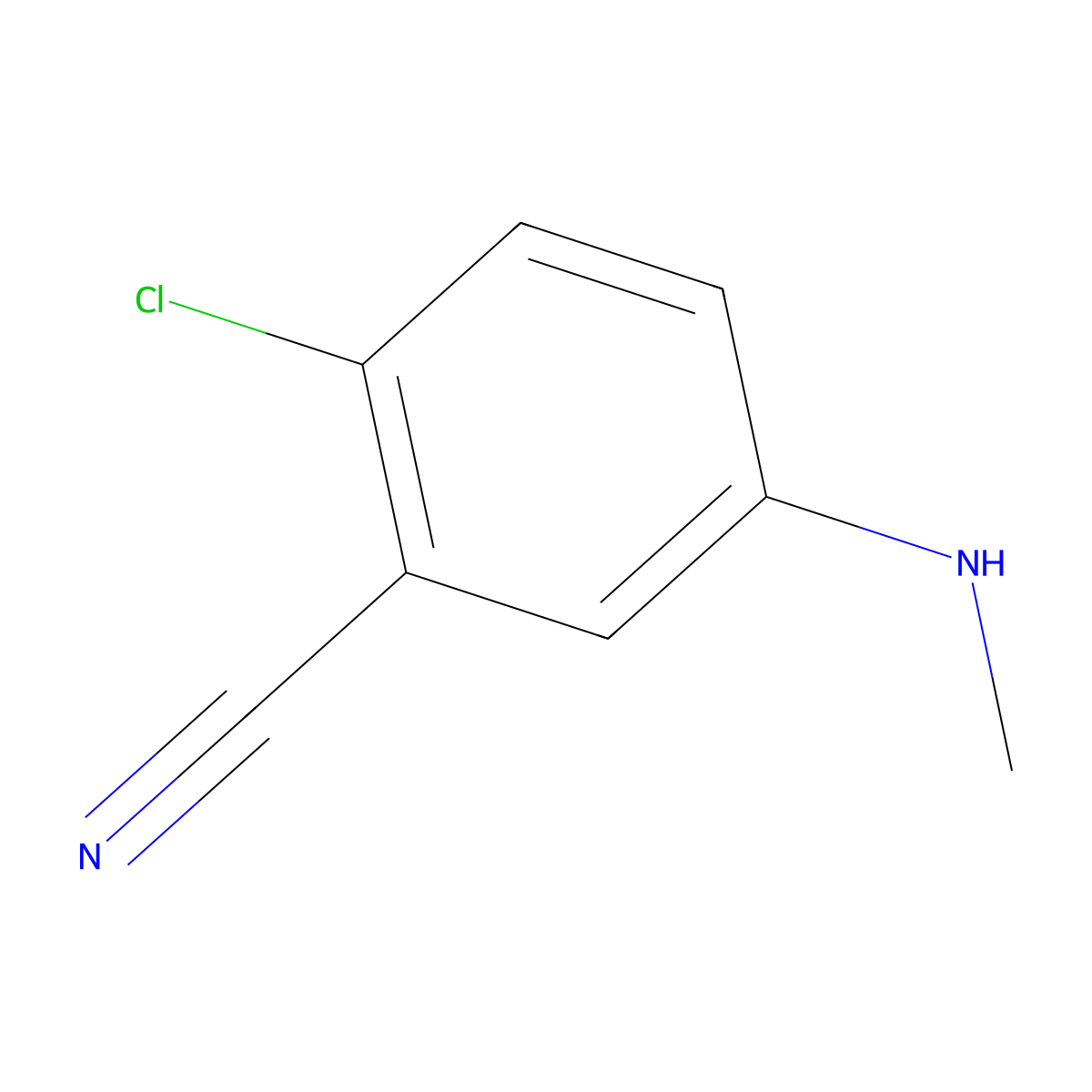2-Chloro-5-(methylamino)benzonitrile molecular structure, CAS 1343108-20-2