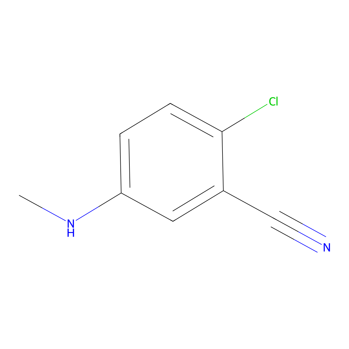 2-Chloro-5-(methylamino)benzonitrile molecular structure, CAS 1343108-20-2