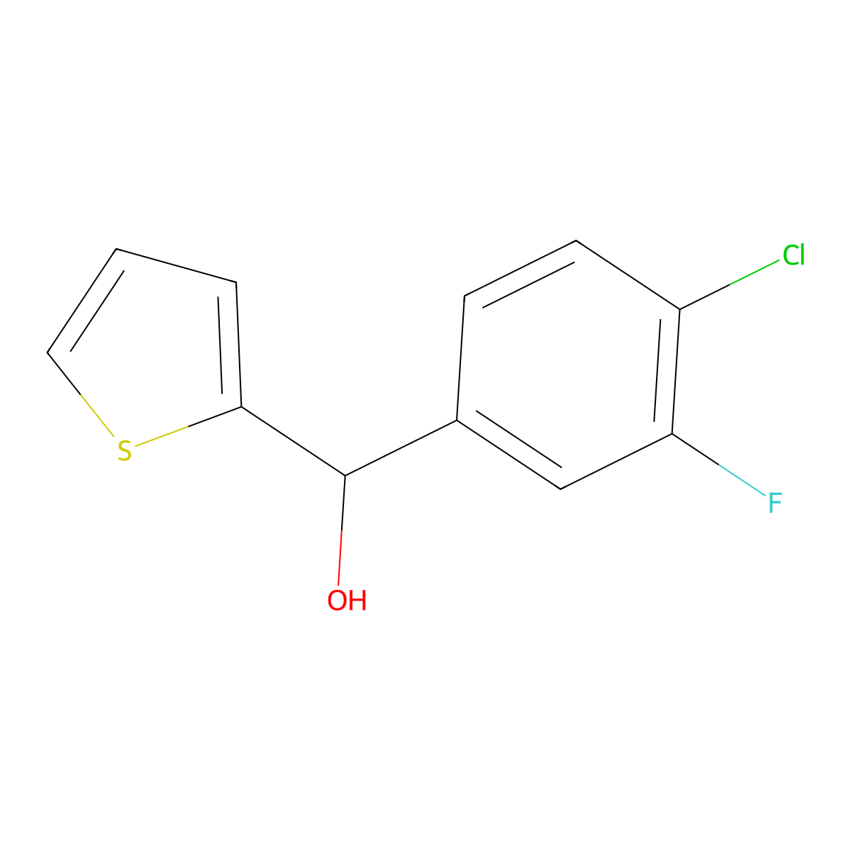 4-Chloro-3-fluorophenyl-(2-thienyl)methanol molecular structure, CAS 1343108-21-3