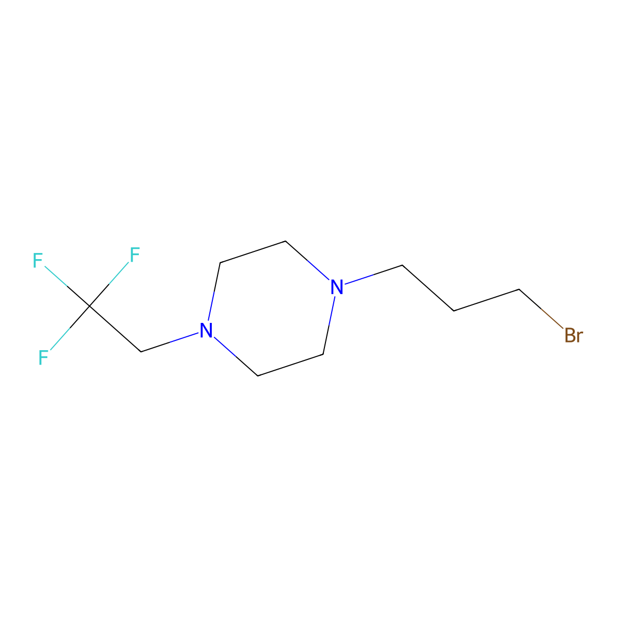 1-(3-Bromopropyl)-4-(2,2,2-trifluoroethyl)piperazine molecular structure, CAS 1343109-33-0