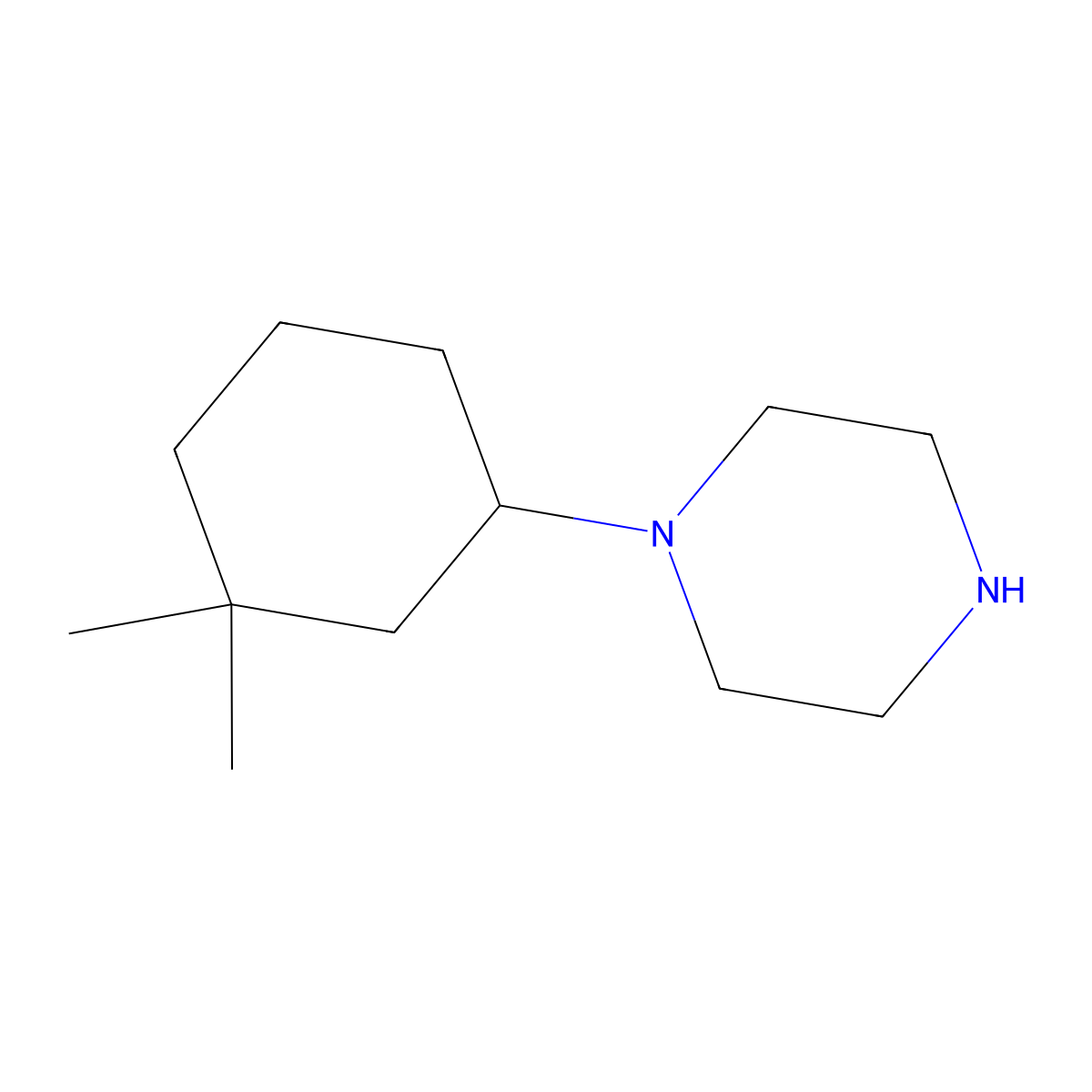 1-(3,3-Dimethylcyclohexyl)piperazine molecular structure, CAS 1343110-03-1