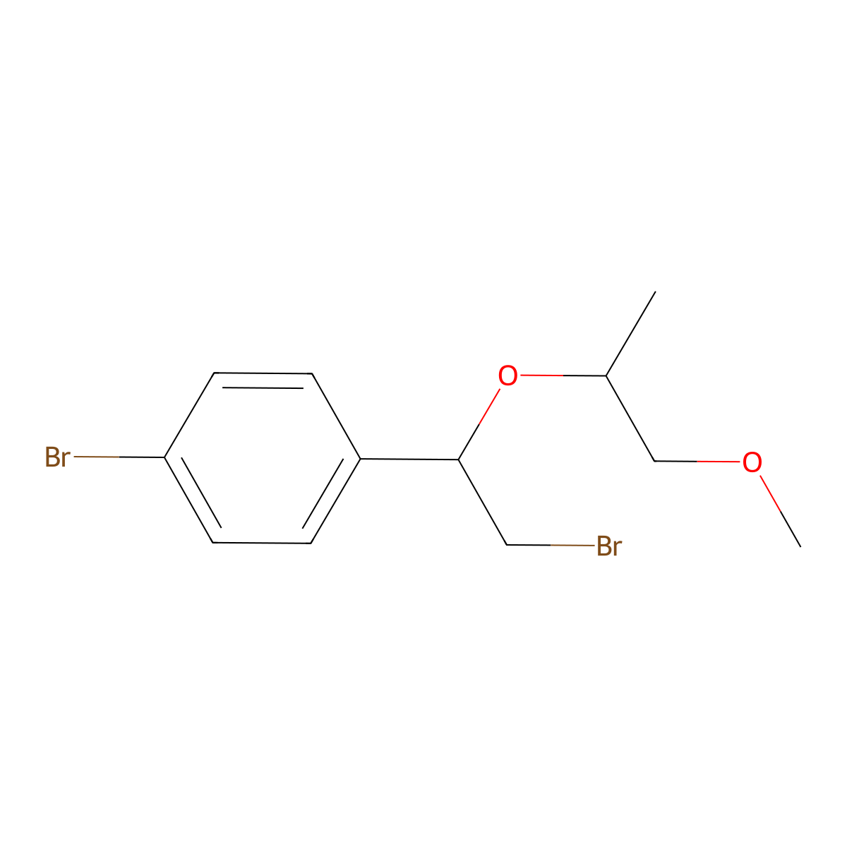 1-Bromo-4-(2-bromo-1-((1-methoxypropan-2-yl)oxy)ethyl)benzene molecular structure, CAS 1343111-88-5