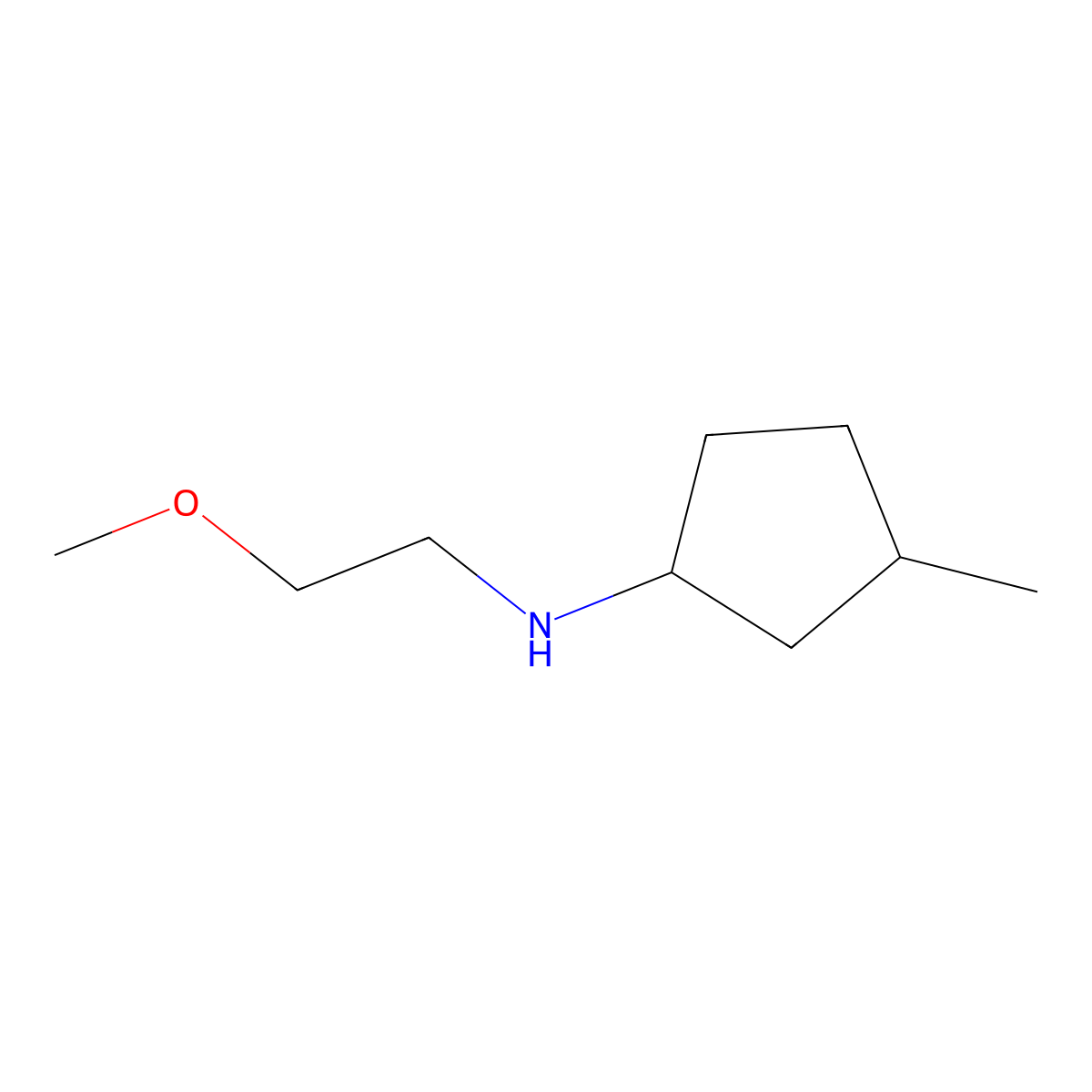 N-(2-methoxyethyl)-3-methylcyclopentan-1-amine molecular structure, CAS 1343113-27-8