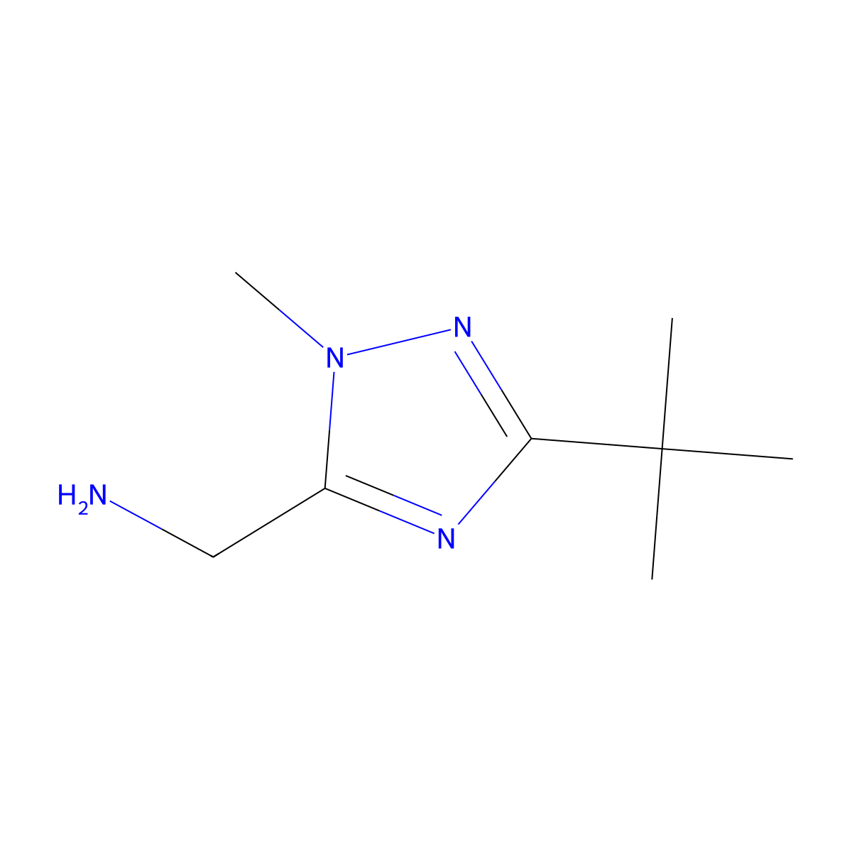 (3-(Tert-butyl)-1-methyl-1h-1,2,4-triazol-5-yl)methanamine molecular structure, CAS 1343113-32-5