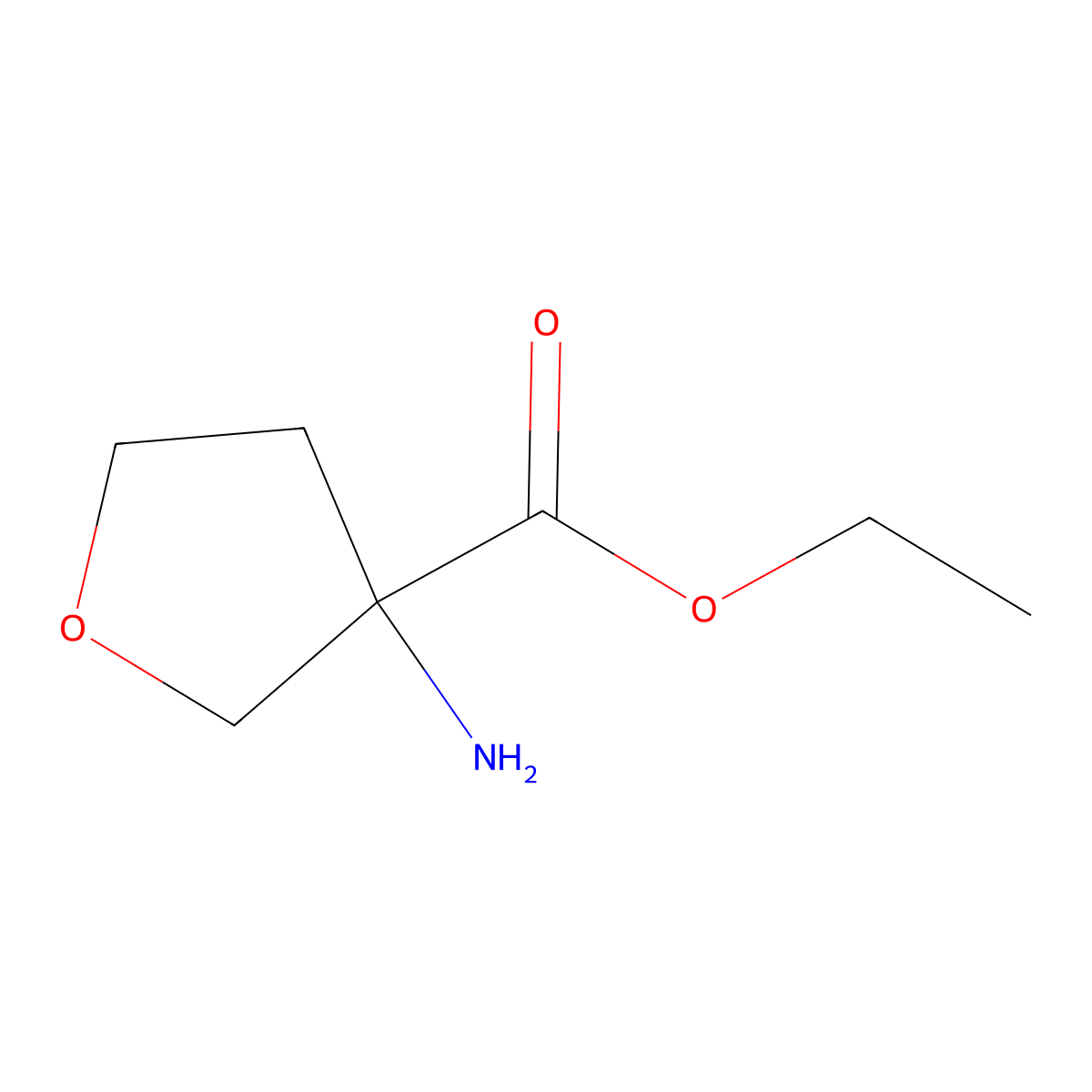 Ethyl 3-aminotetrahydrofuran-3-carboxylate molecular structure, CAS 1343113-71-2