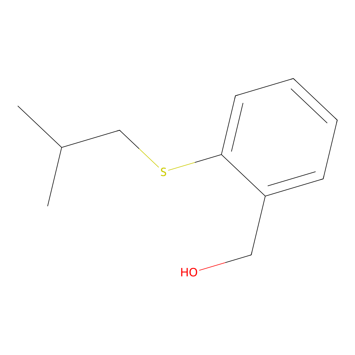 2-iso-Butylthiobenzyl alcohol molecular structure, CAS 1343116-24-4