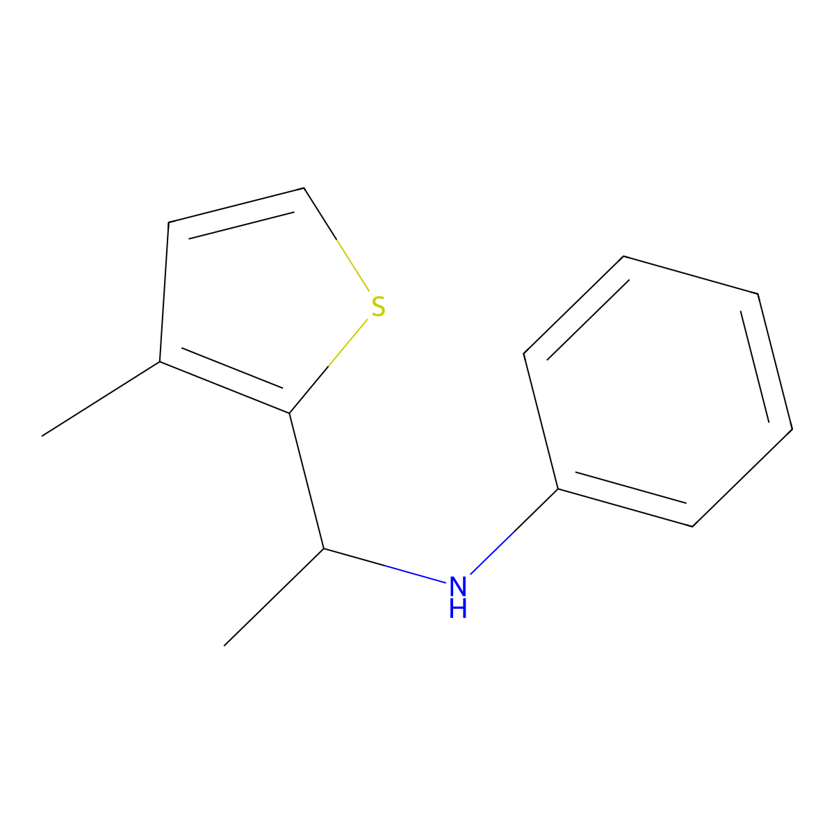 N-[1-(3-methylthiophen-2-yl)ethyl]aniline molecular structure, CAS 1343116-87-9