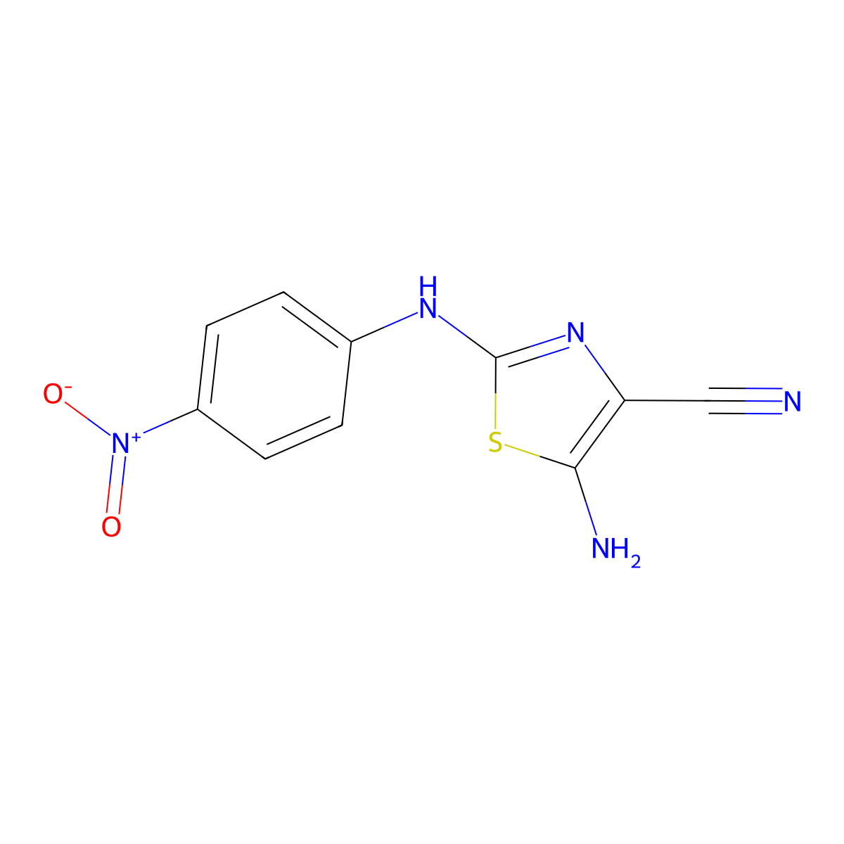 5-Amino-2-(4-nitroanilino)-1,3-thiazole-4-carbonitrile molecular structure, CAS 134312-09-7