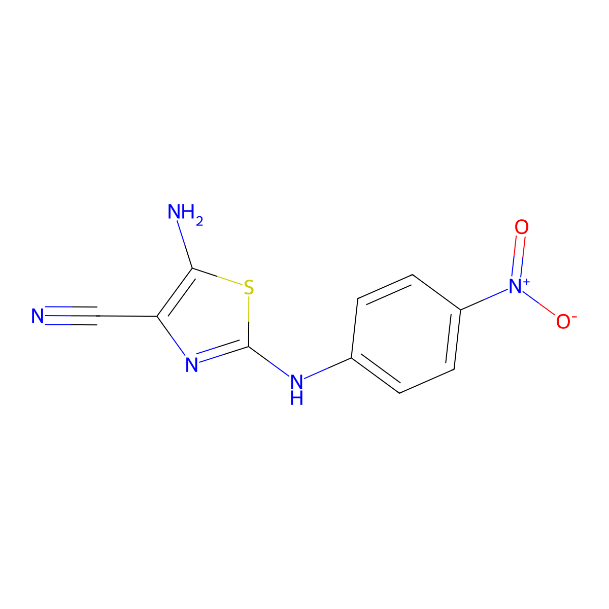 5-Amino-2-(4-nitroanilino)-1,3-thiazole-4-carbonitrile molecular structure, CAS 134312-09-7