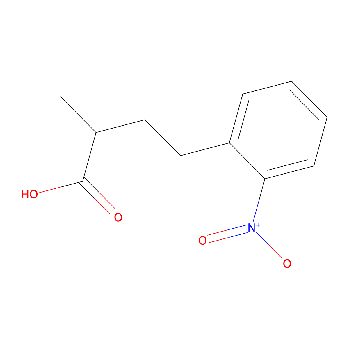 2-Methyl-4-(2-nitrophenyl)butanoic acid molecular structure, CAS 1343120-59-1