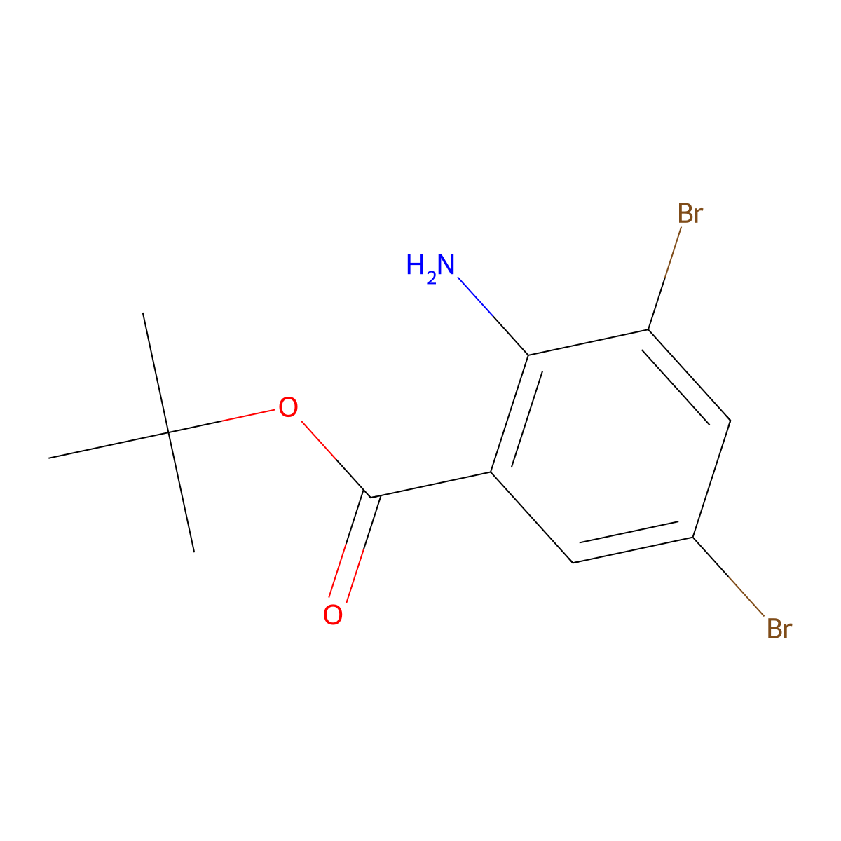 Tert-butyl 2-amino-3,5-dibromobenzoate molecular structure, CAS 1343123-15-8