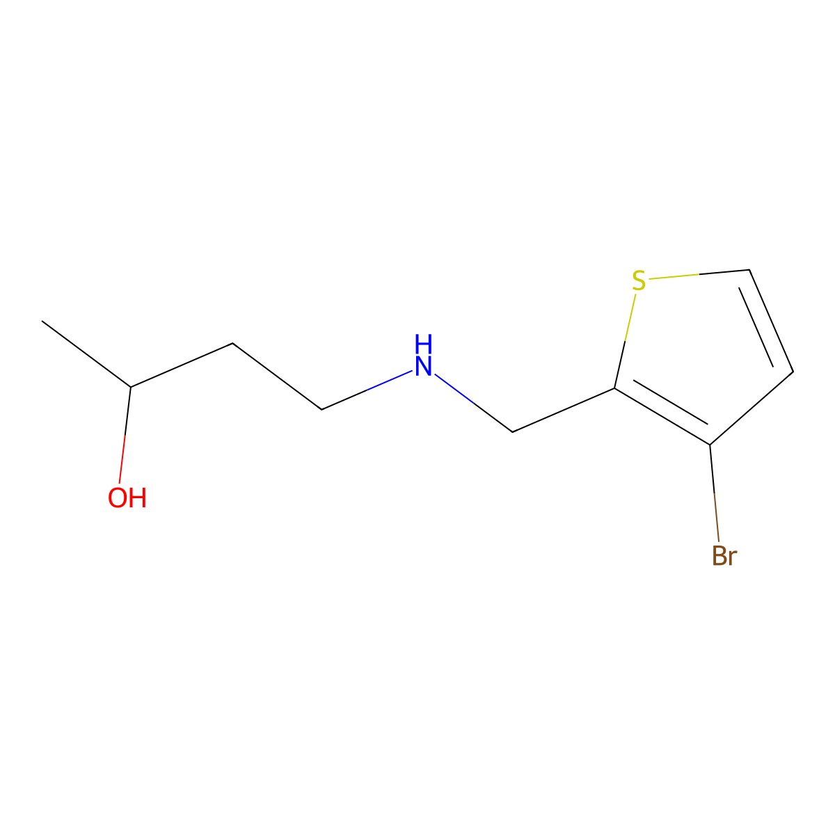 4-{[(3-Bromothiophen-2-yl)methyl]amino}butan-2-ol molecular structure, CAS 1343123-99-8