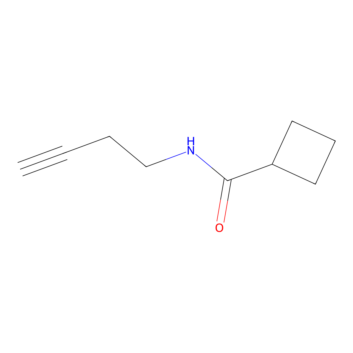 N-(but-3-yn-1-yl)cyclobutanecarboxamide molecular structure, CAS 1343124-21-9