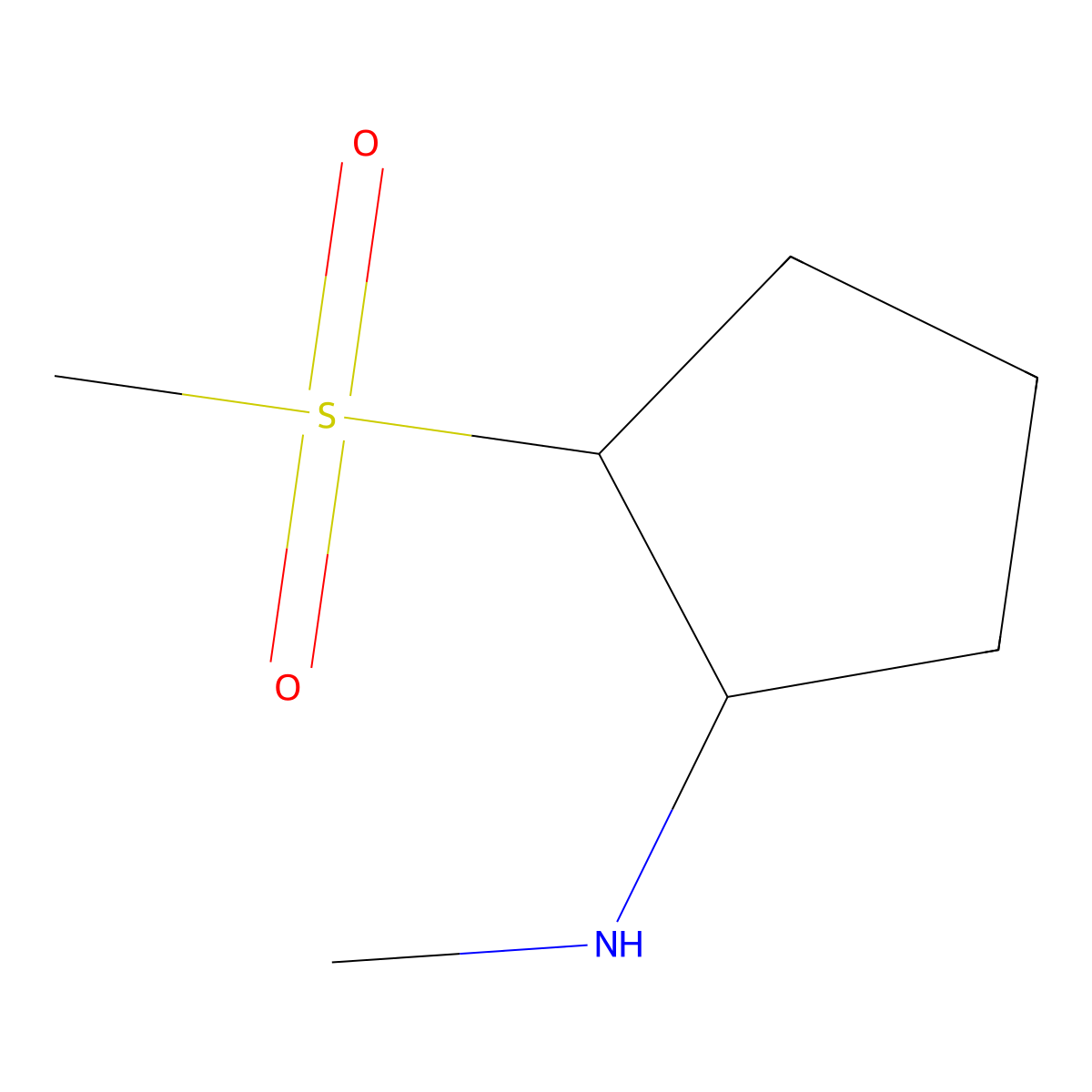 2-methanesulfonyl-N-methylcyclopentan-1-amine molecular structure, CAS 1343125-83-6