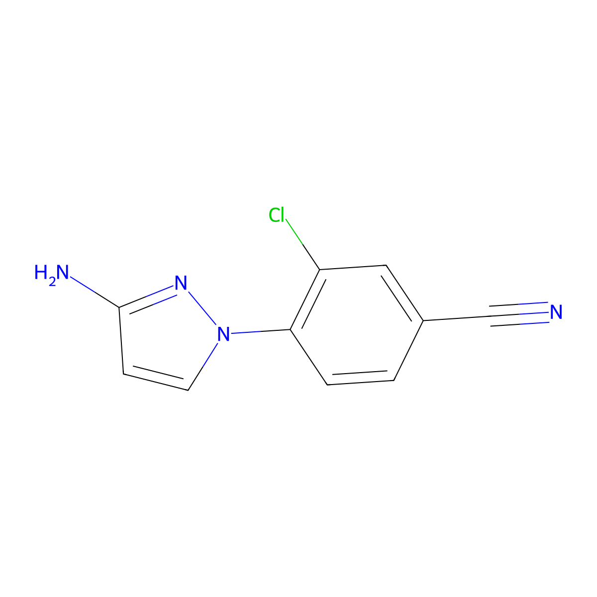 4-(3-amino-1H-pyrazol-1-yl)-3-chlorobenzonitrile molecular structure, CAS 1343126-68-0