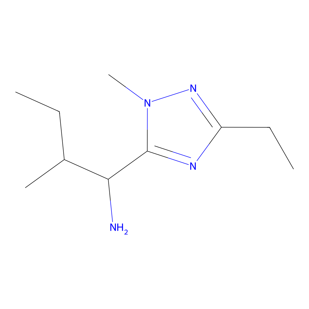 1-(3-Ethyl-1-methyl-1h-1,2,4-triazol-5-yl)-2-methylbutan-1-amine molecular structure, CAS 1343127-21-8