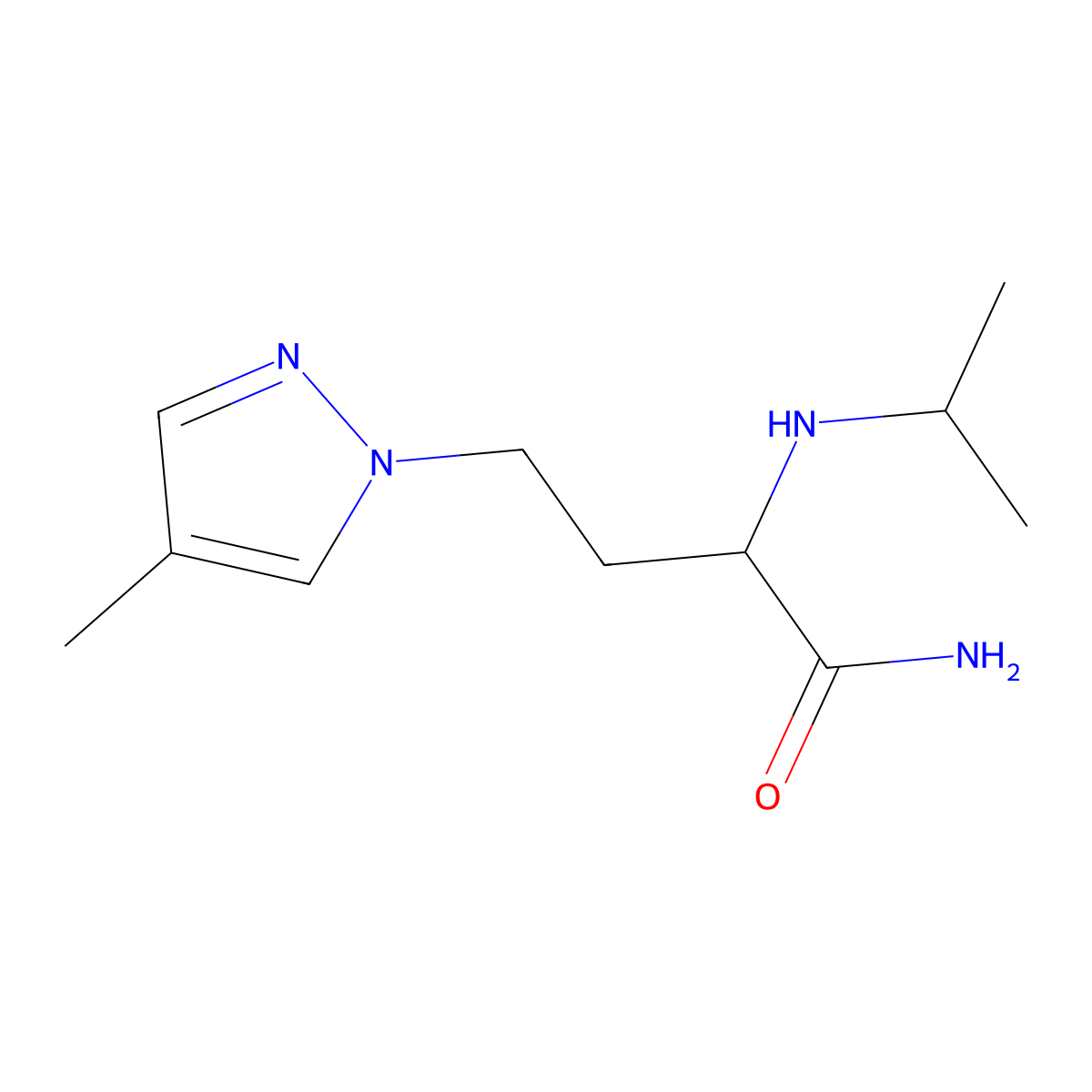 2-(Isopropylamino)-4-(4-methyl-1h-pyrazol-1-yl)butanamide molecular structure, CAS 1343127-94-5
