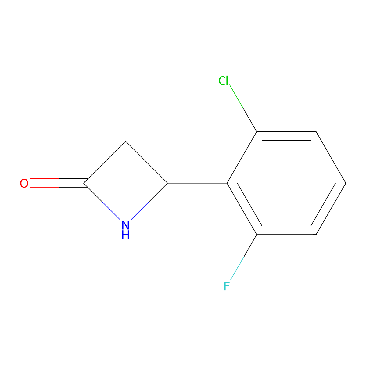 4-(2-Chloro-6-fluorophenyl)azetidin-2-one molecular structure, CAS 1343128-99-3