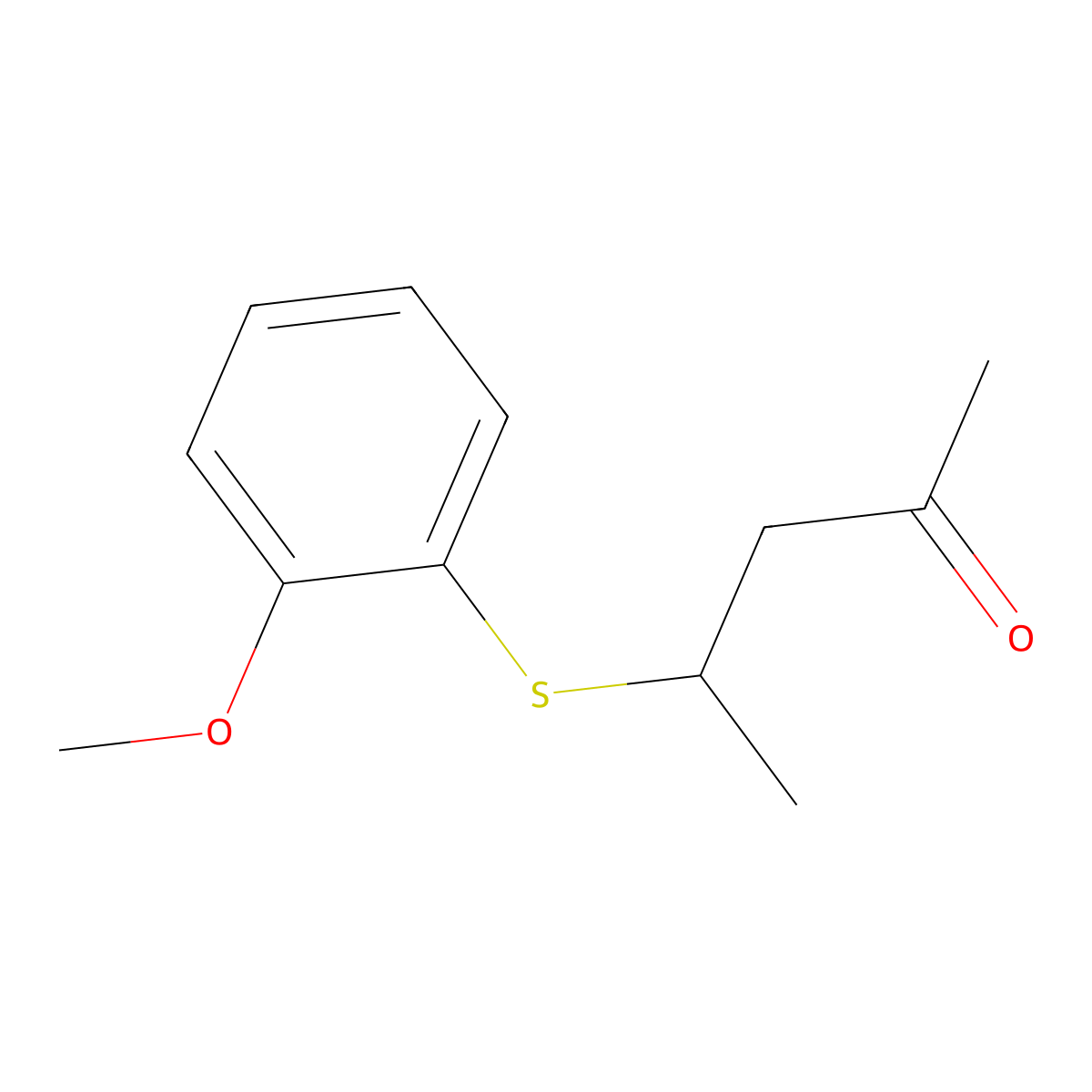 4-((2-Methoxyphenyl)thio)pentan-2-one molecular structure, CAS 1343131-67-8