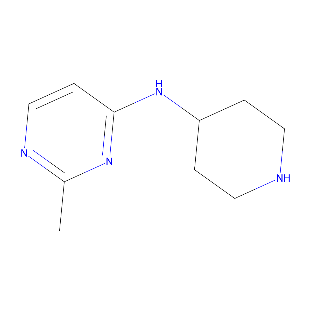2-methyl-N-(piperidin-4-yl)pyrimidin-4-amine molecular structure, CAS 1343134-72-4