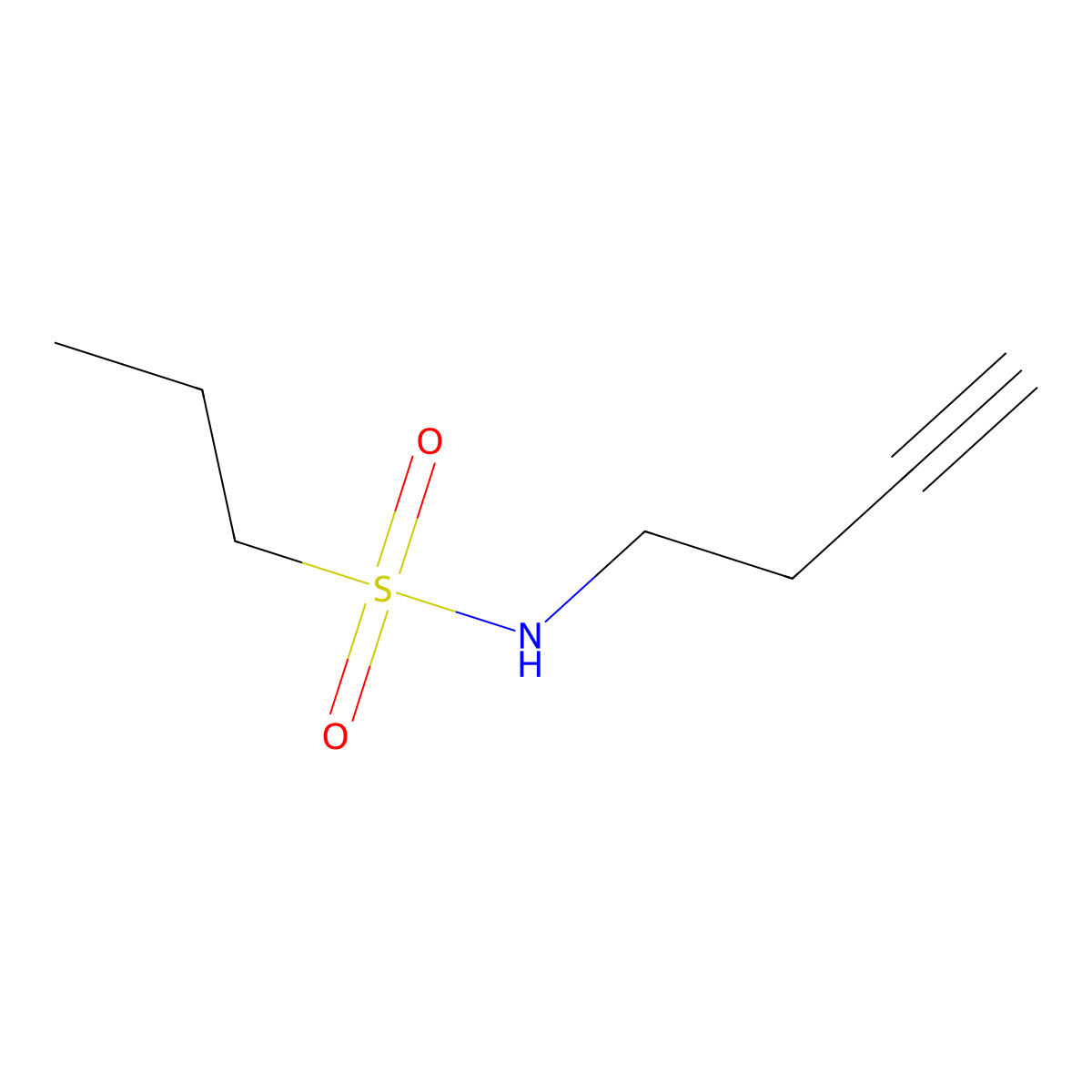 N-(but-3-yn-1-yl)propane-1-sulfonamide molecular structure, CAS 1343135-10-3