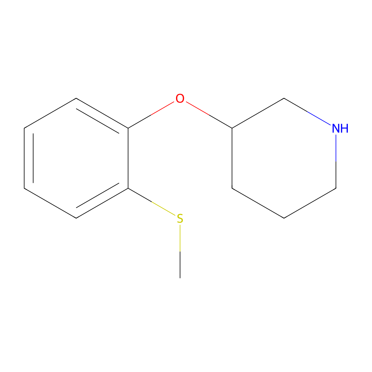 3-(2-(Methylthio)phenoxy)piperidine molecular structure, CAS 1343135-88-5