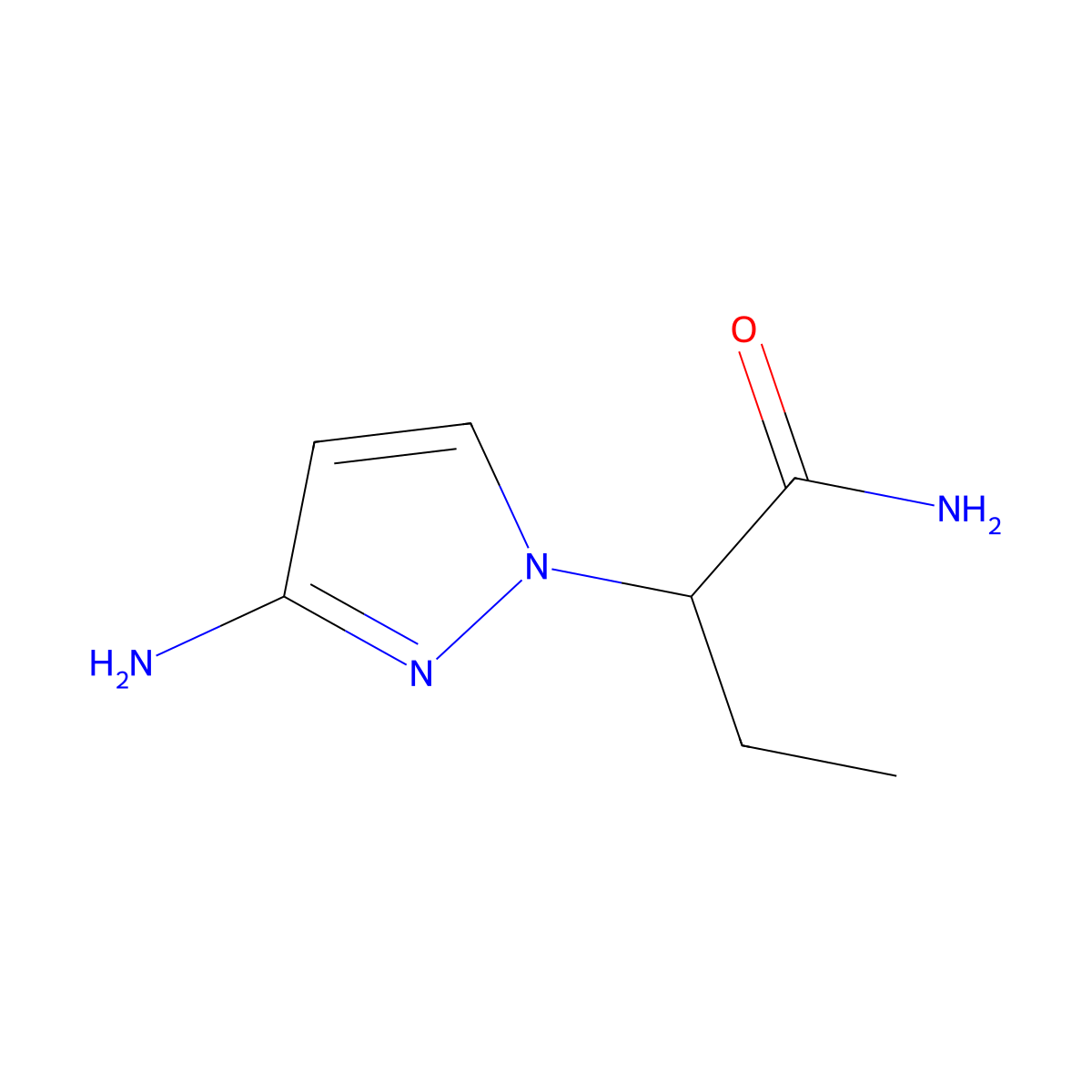2-(3-amino-1H-pyrazol-1-yl)butanamide molecular structure, CAS 1343135-91-0