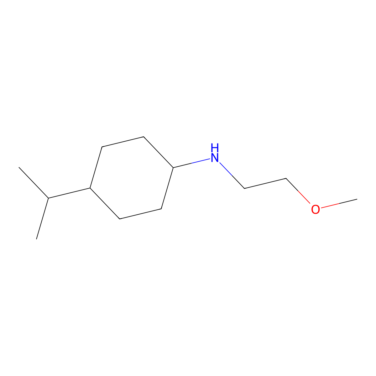 N-(2-Methoxyethyl)-4-(propan-2-yl)cyclohexan-1-amine molecular structure, CAS 1343137-76-7