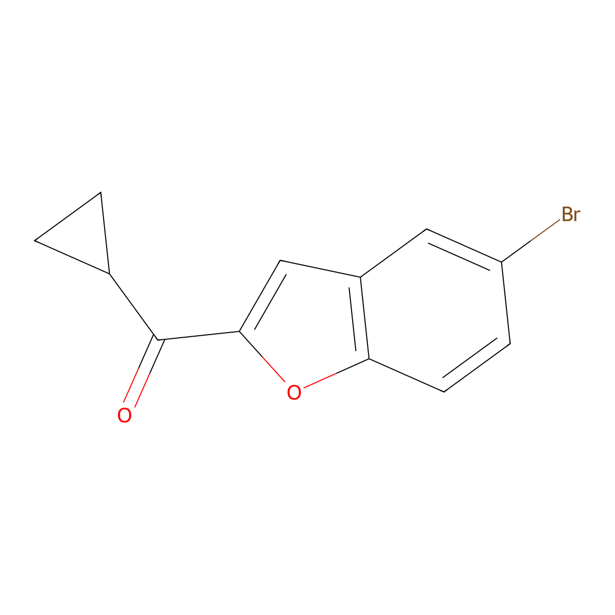(5-Bromobenzofuran-2-yl)(cyclopropyl)methanone molecular structure, CAS 1343140-31-7