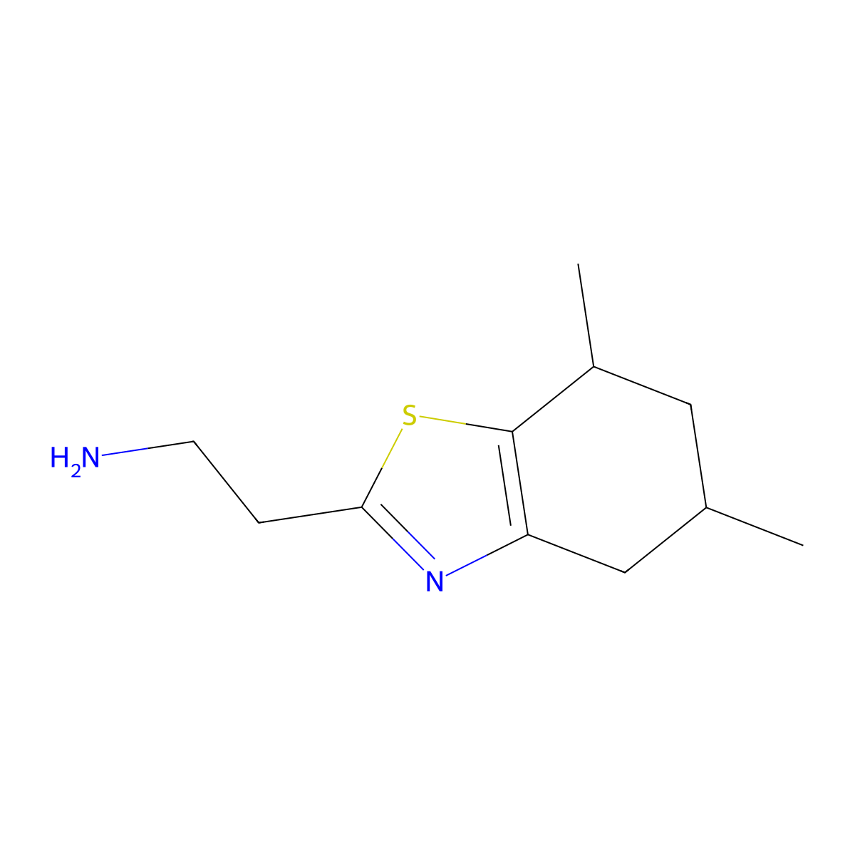 2-(5,7-Dimethyl-4,5,6,7-tetrahydro-1,3-benzothiazol-2-YL)ethan-1-amine molecular structure, CAS 1343140-57-7