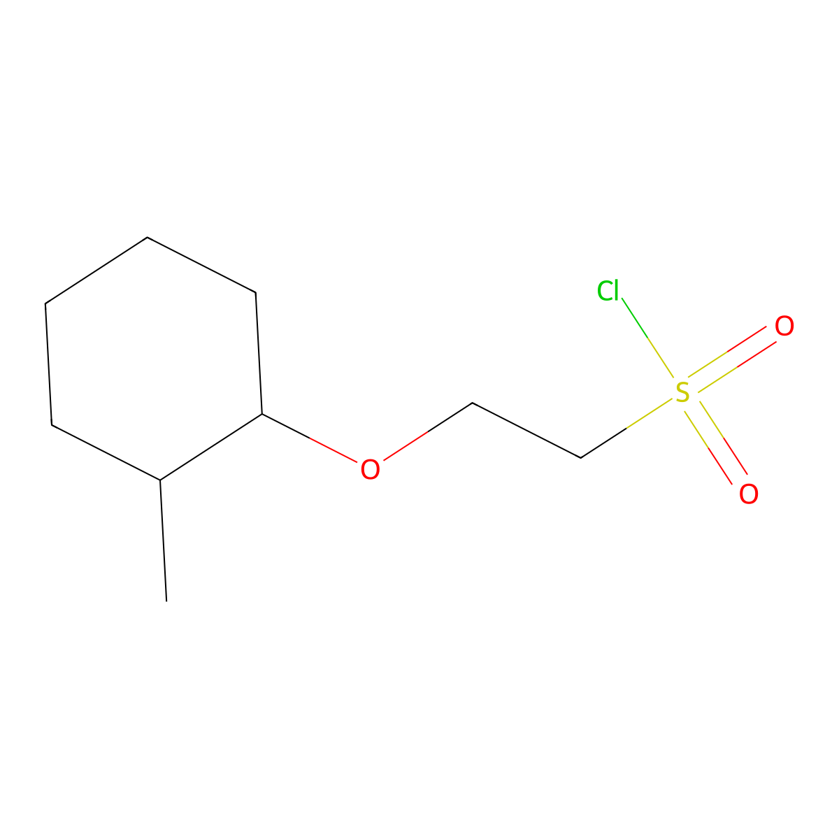 2-((2-Methylcyclohexyl)oxy)ethane-1-sulfonyl chloride molecular structure, CAS 1343141-52-5