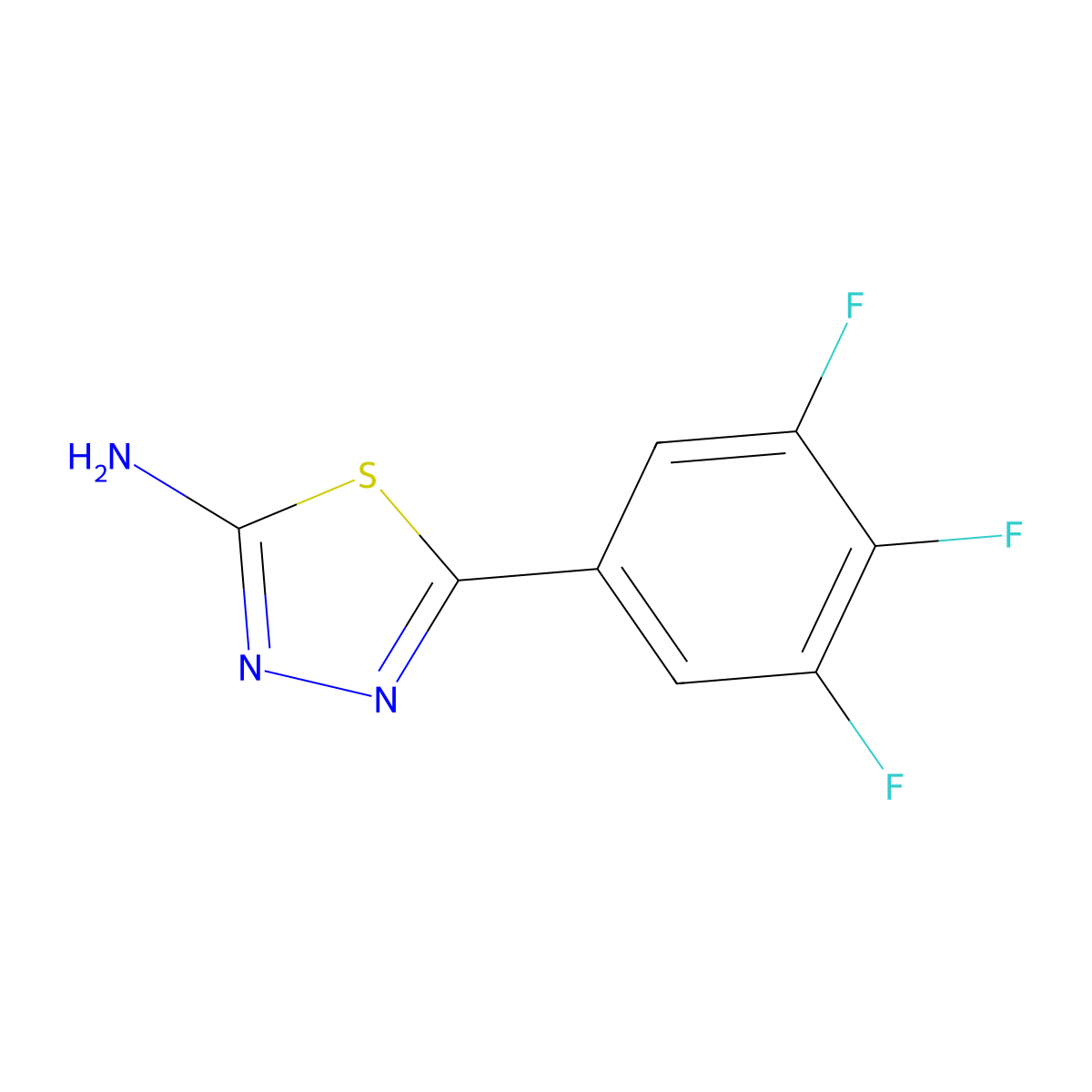 2-Amino-5-(3,4,5-trifluorophenyl)-1,3,4-thiadiazole molecular structure, CAS 1343143-00-9