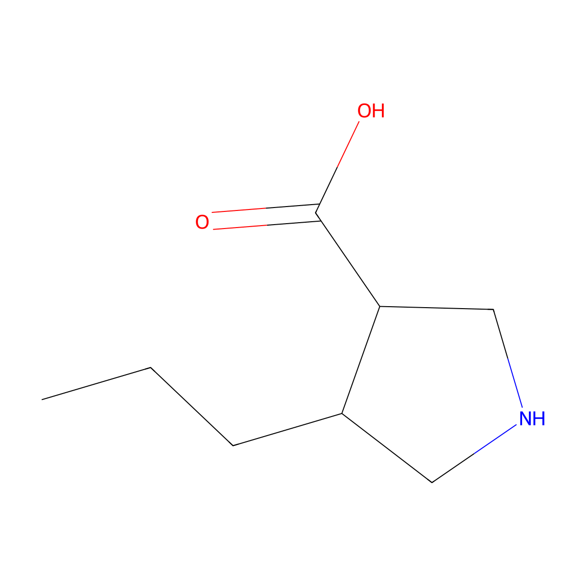 4-Propylpyrrolidine-3-carboxylic acid molecular structure, CAS 1343144-20-6