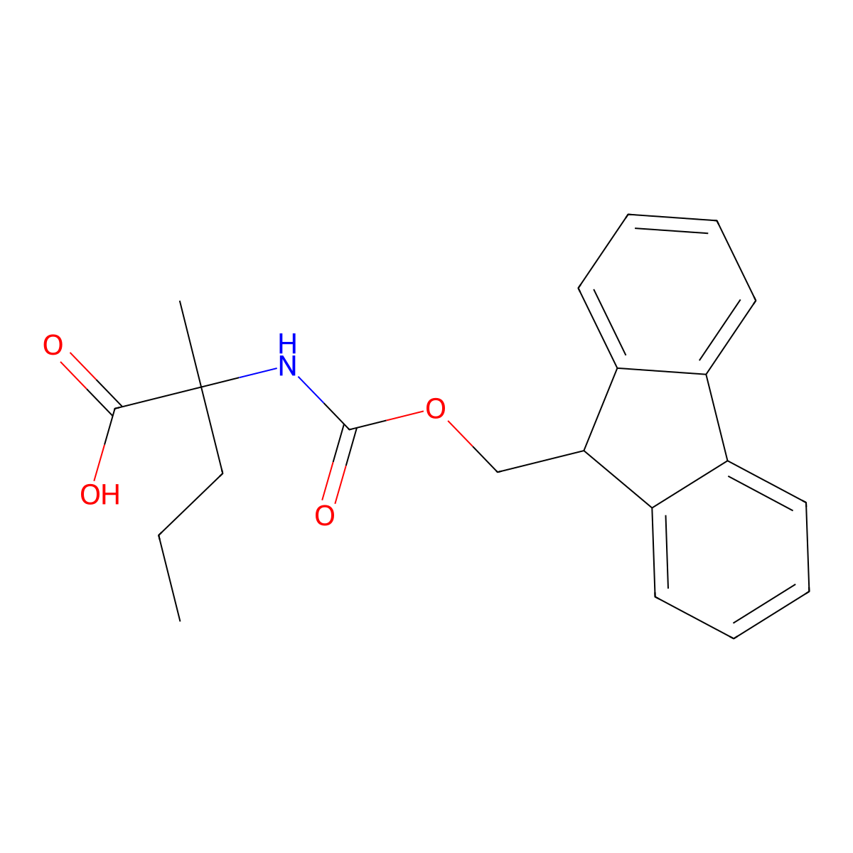 2-{[(9H-fluoren-9-ylmethoxy)carbonyl]amino}-2-methylpentanoic acid molecular structure, CAS 1343146-15-5