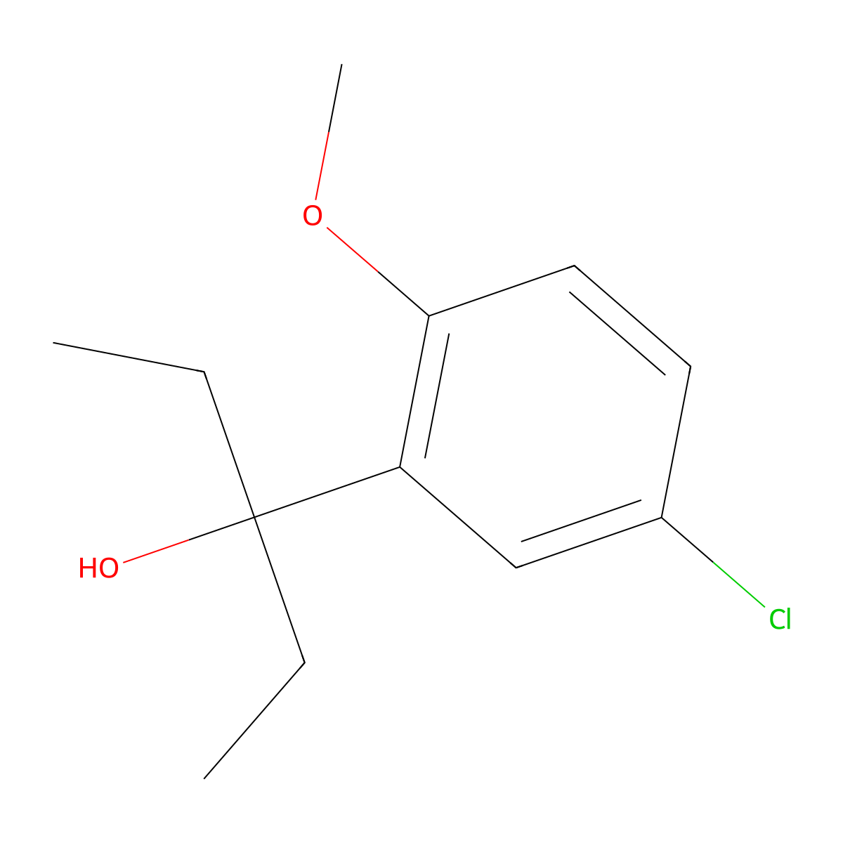3-(3-Chloro-6-methoxyphenyl)-3-pentanol molecular structure, CAS 1343147-01-2