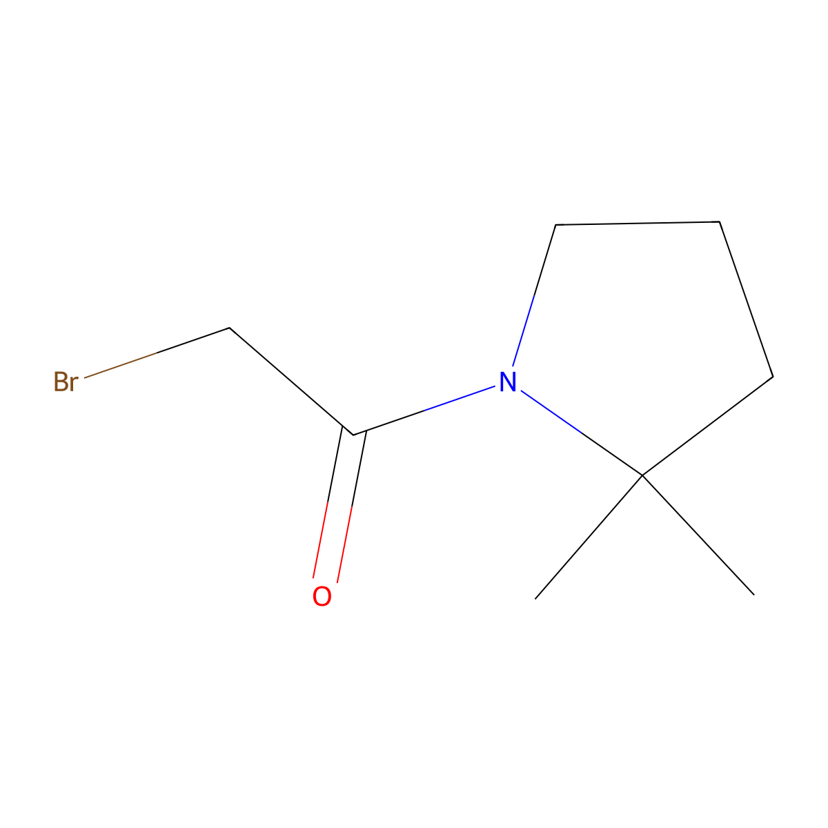 2-Bromo-1-(2,2-dimethylpyrrolidin-1-yl)ethanone molecular structure, CAS 1343149-84-7