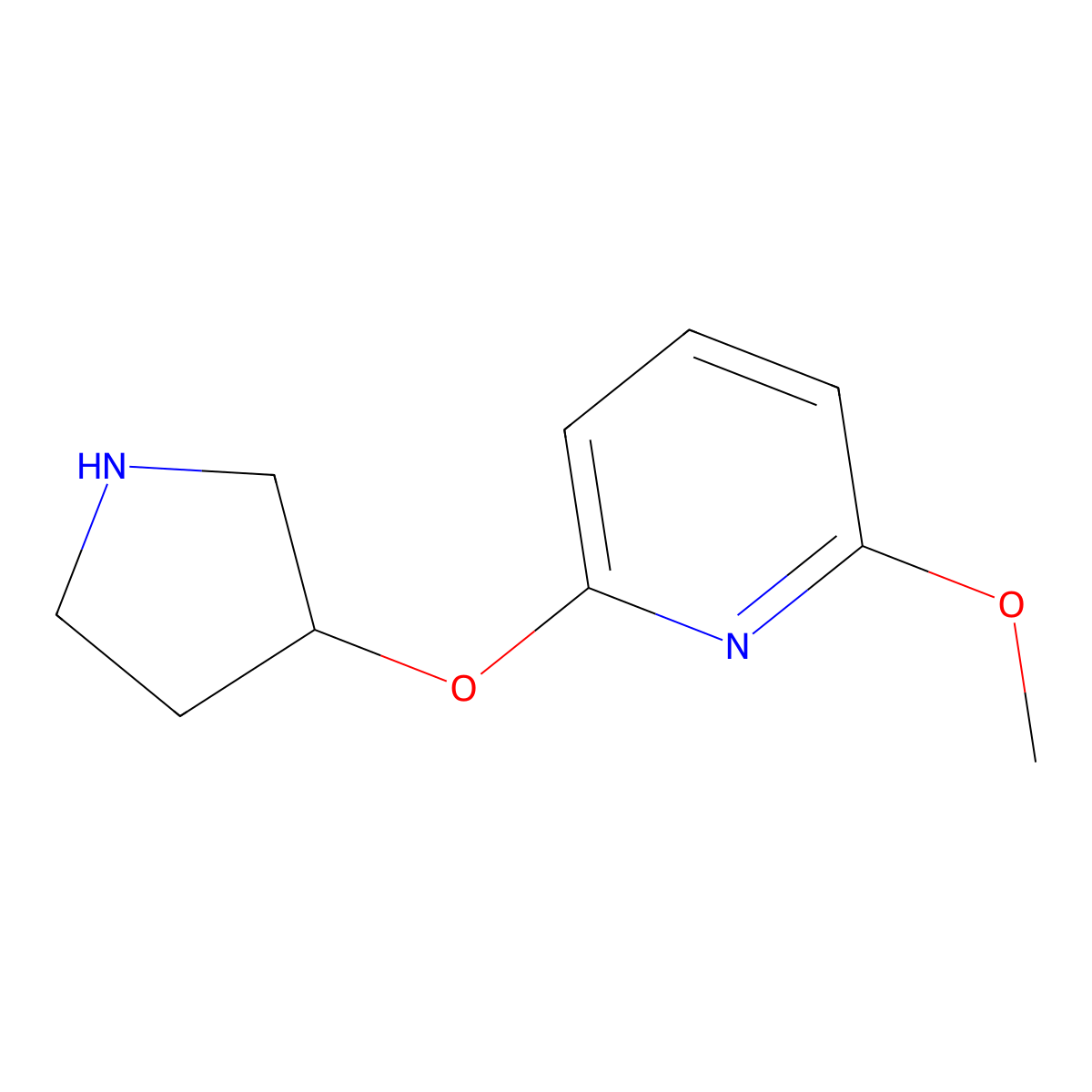 2-Methoxy-6-(pyrrolidin-3-yloxy)pyridine molecular structure, CAS 1343151-43-8