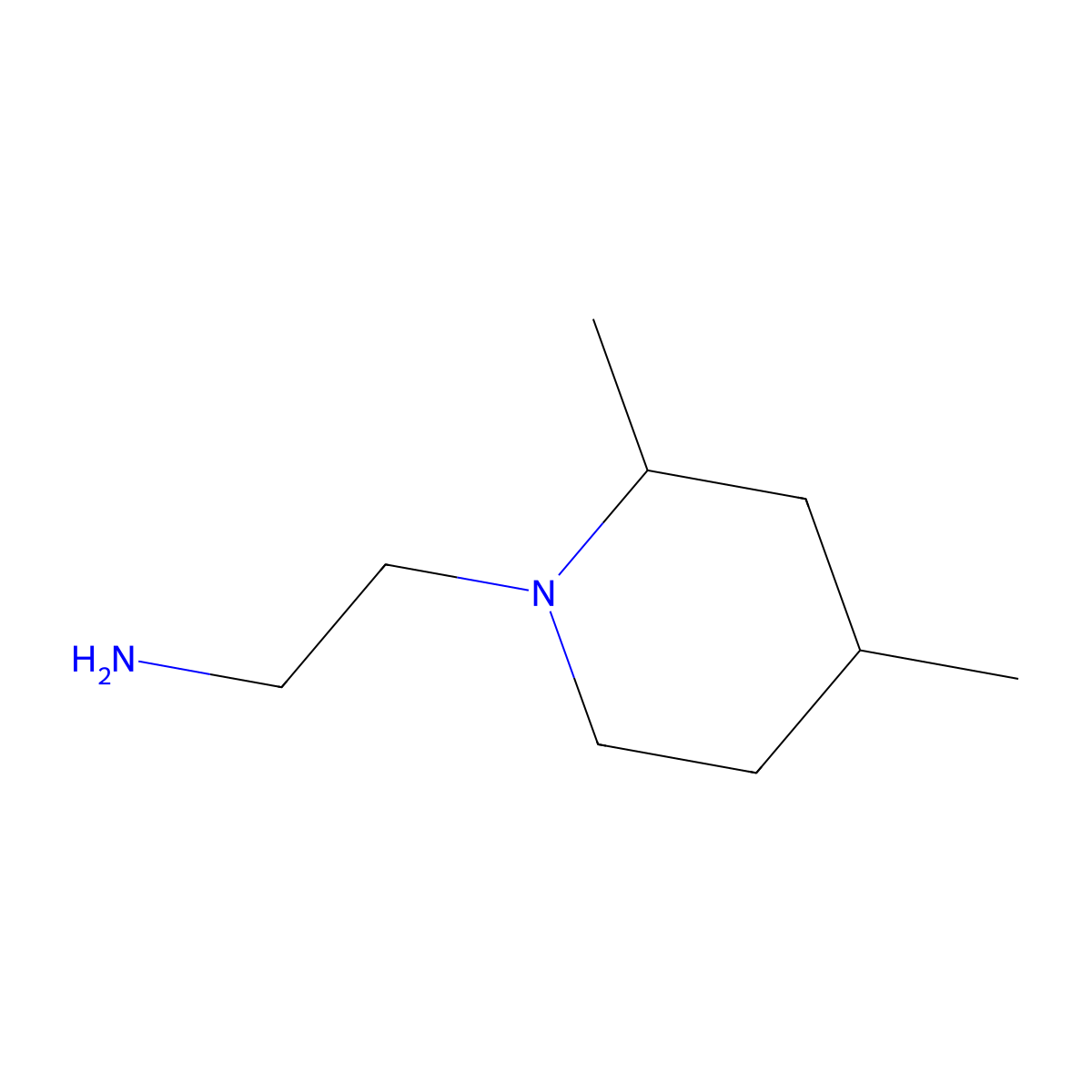 2-(2,4-Dimethylpiperidin-1-yl)ethan-1-amine molecular structure, CAS 1343151-92-7