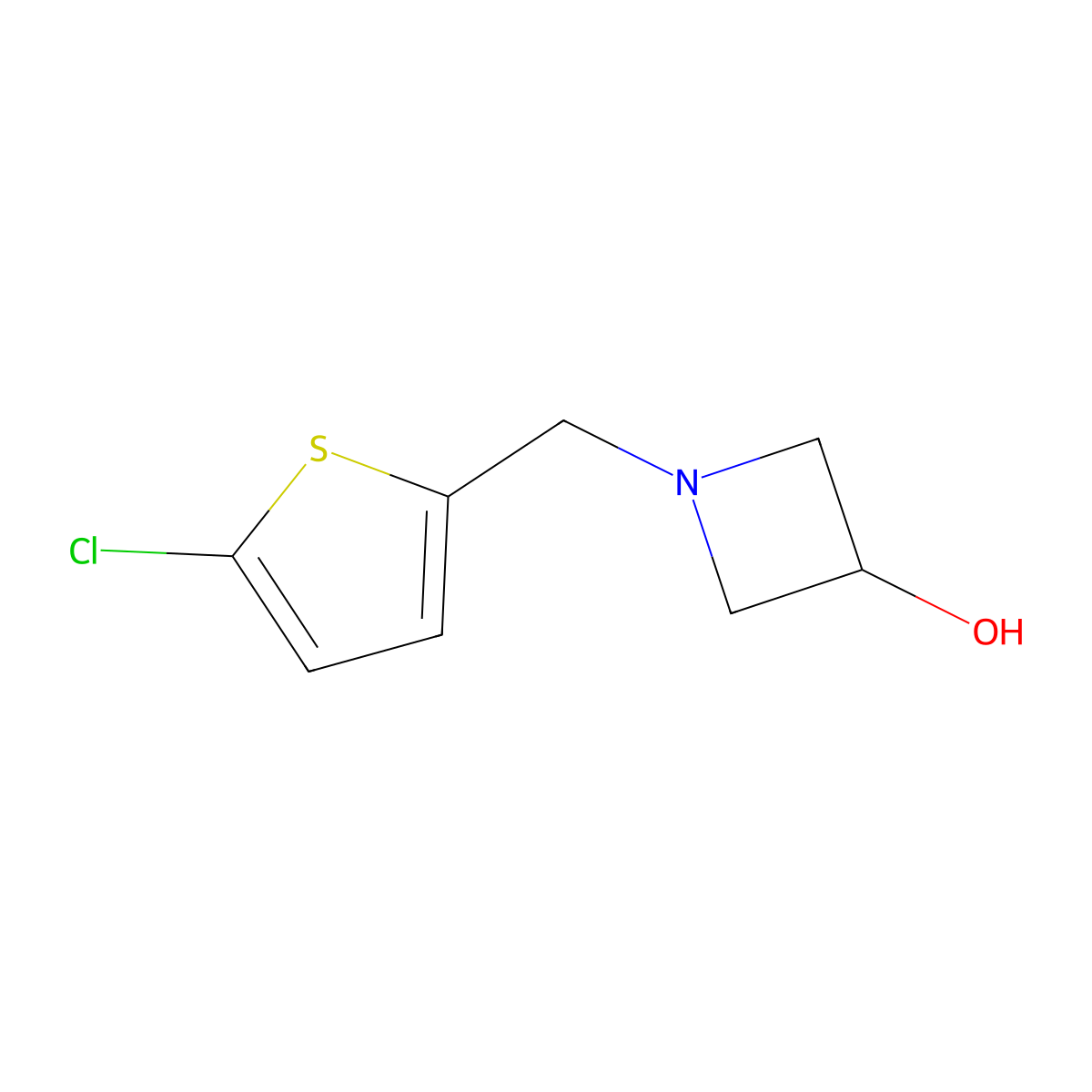 1-[(5-Chlorothiophen-2-yl)methyl]azetidin-3-ol molecular structure, CAS 1343152-12-4
