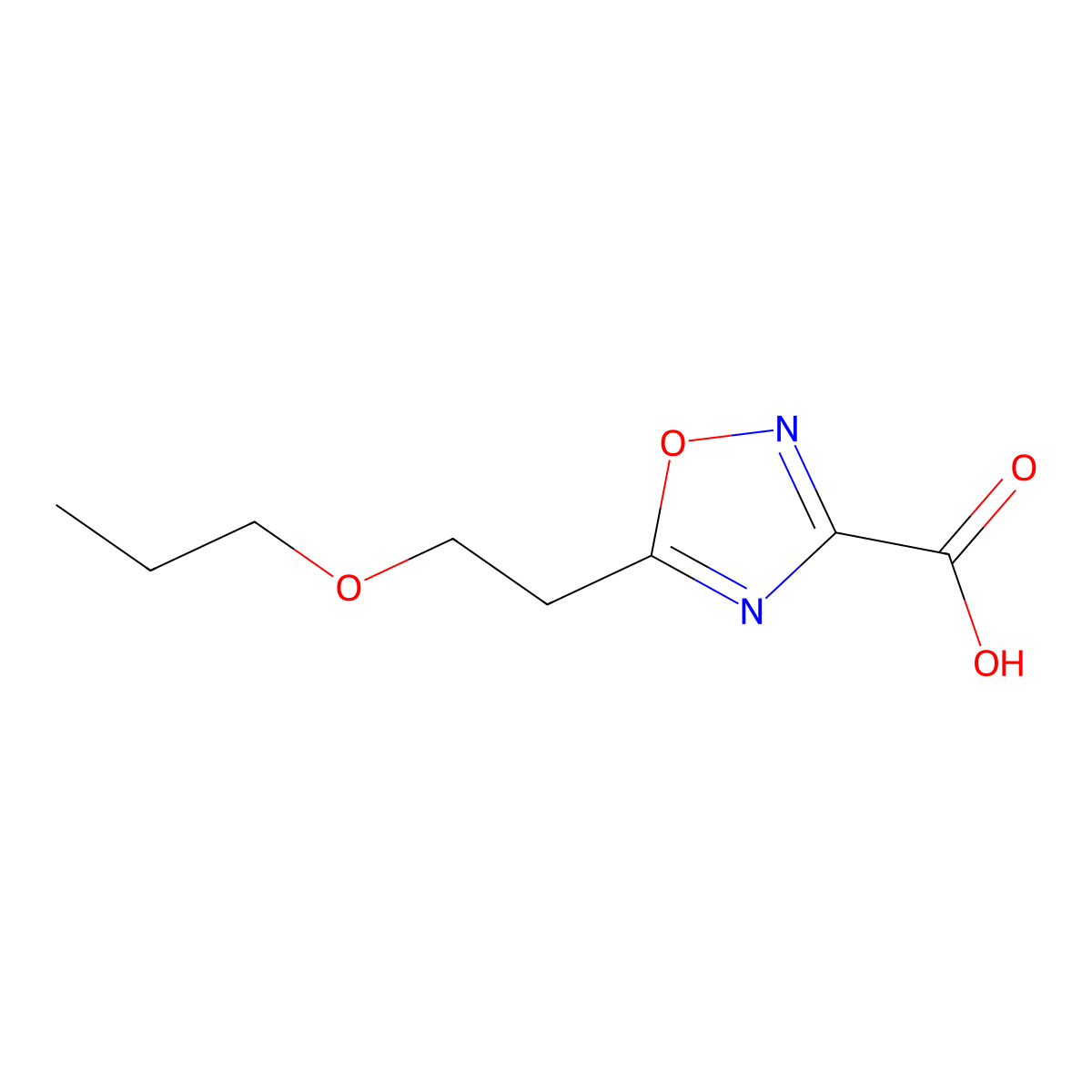 5-(2-Propoxyethyl)-1,2,4-oxadiazole-3-carboxylic acid molecular structure, CAS 1343153-98-9