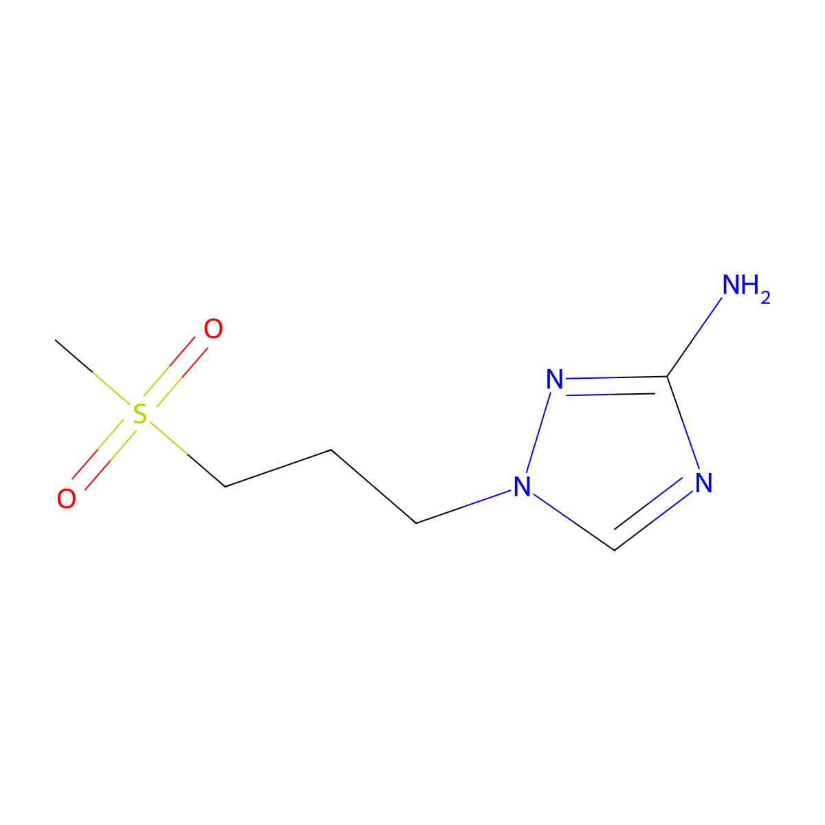 1-(3-(Methylsulfonyl)propyl)-1h-1,2,4-triazol-3-amine molecular structure, CAS 1343154-08-4