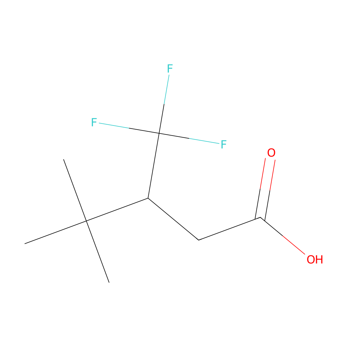 4,4-Dimethyl-3-(trifluoromethyl)pentanoic acid molecular structure, CAS 1343155-62-3