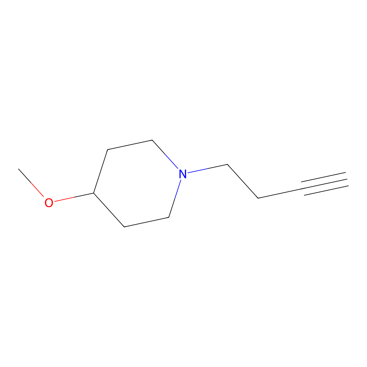 1-(But-3-yn-1-yl)-4-methoxypiperidine molecular structure, CAS 1343156-24-0