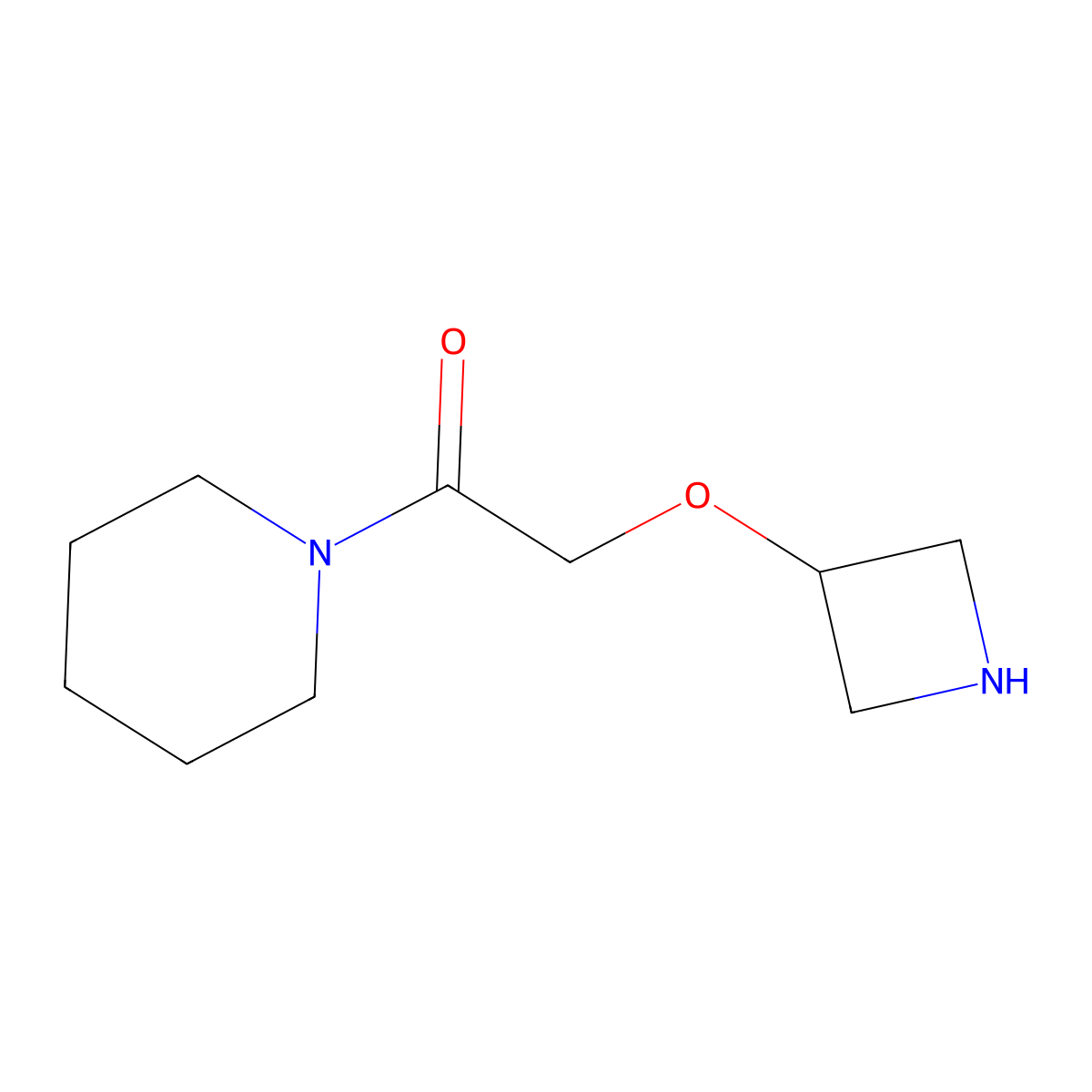 2-(Azetidin-3-yloxy)-1-(piperidin-1-yl)ethan-1-one molecular structure, CAS 1343156-73-9