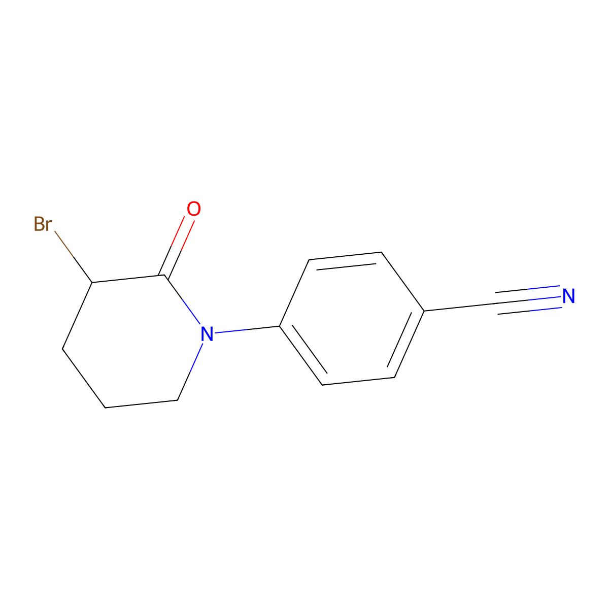 4-(3-Bromo-2-oxopiperidin-1-yl)benzonitrile molecular structure, CAS 1343157-40-3